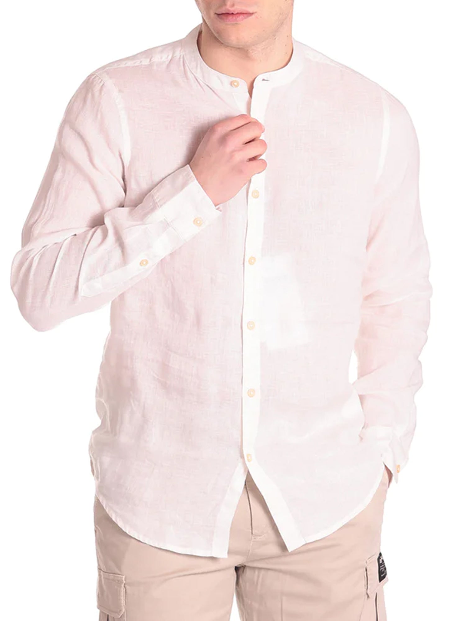 MARKUP CAMICIA MANICHE LUNGHE IN LINO BIANCO