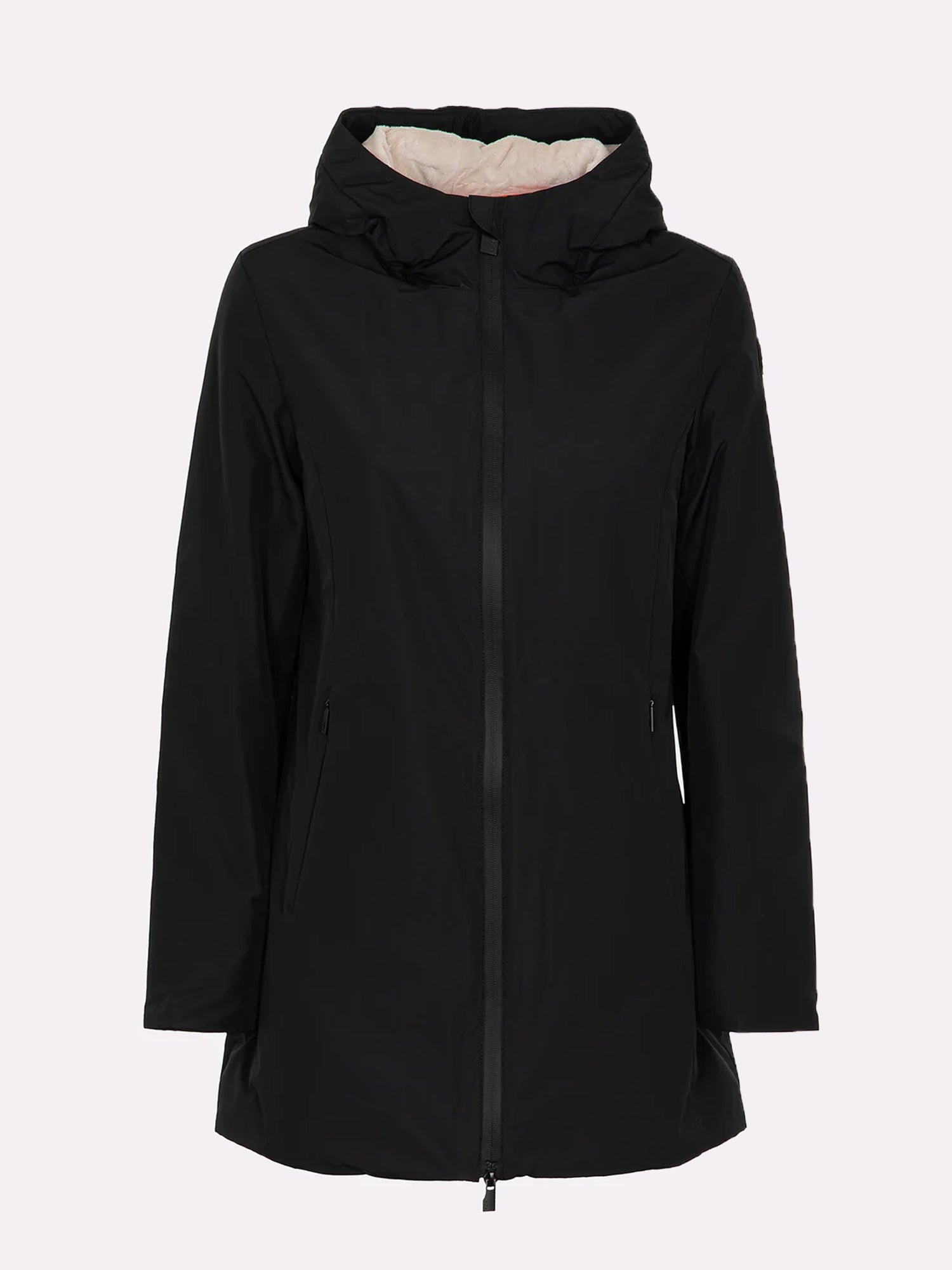 SUNS PARKA MEDIO-LUNGO AURELIA LONG VELOUR NERO