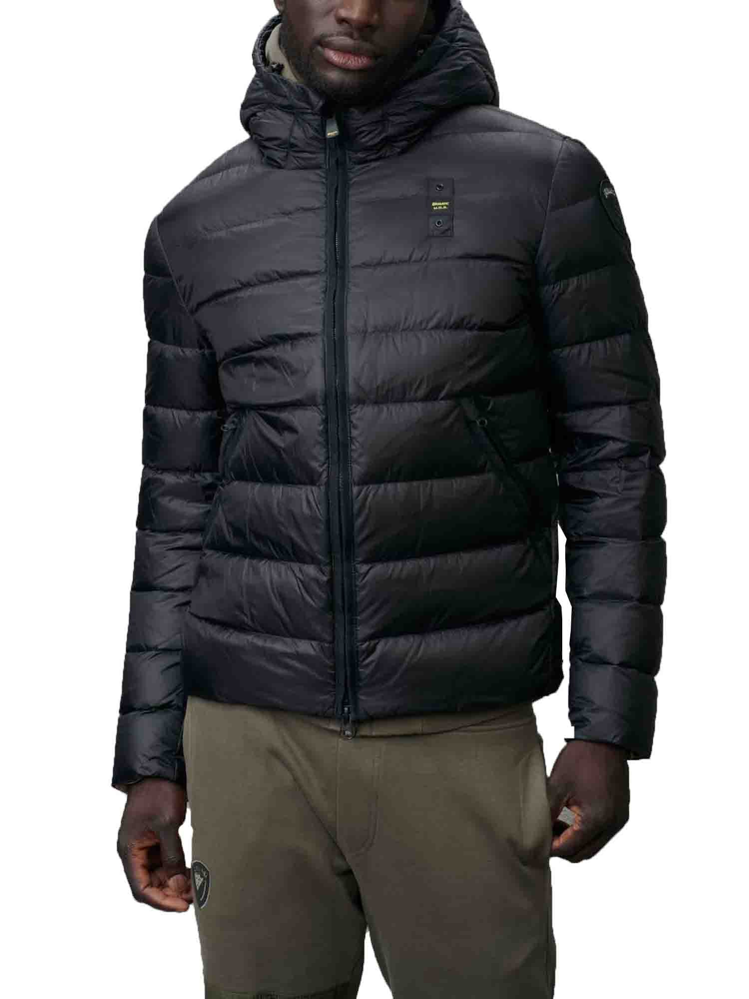 BLAUER ACTON PIUMINO CON CAPPUCCIO NERO