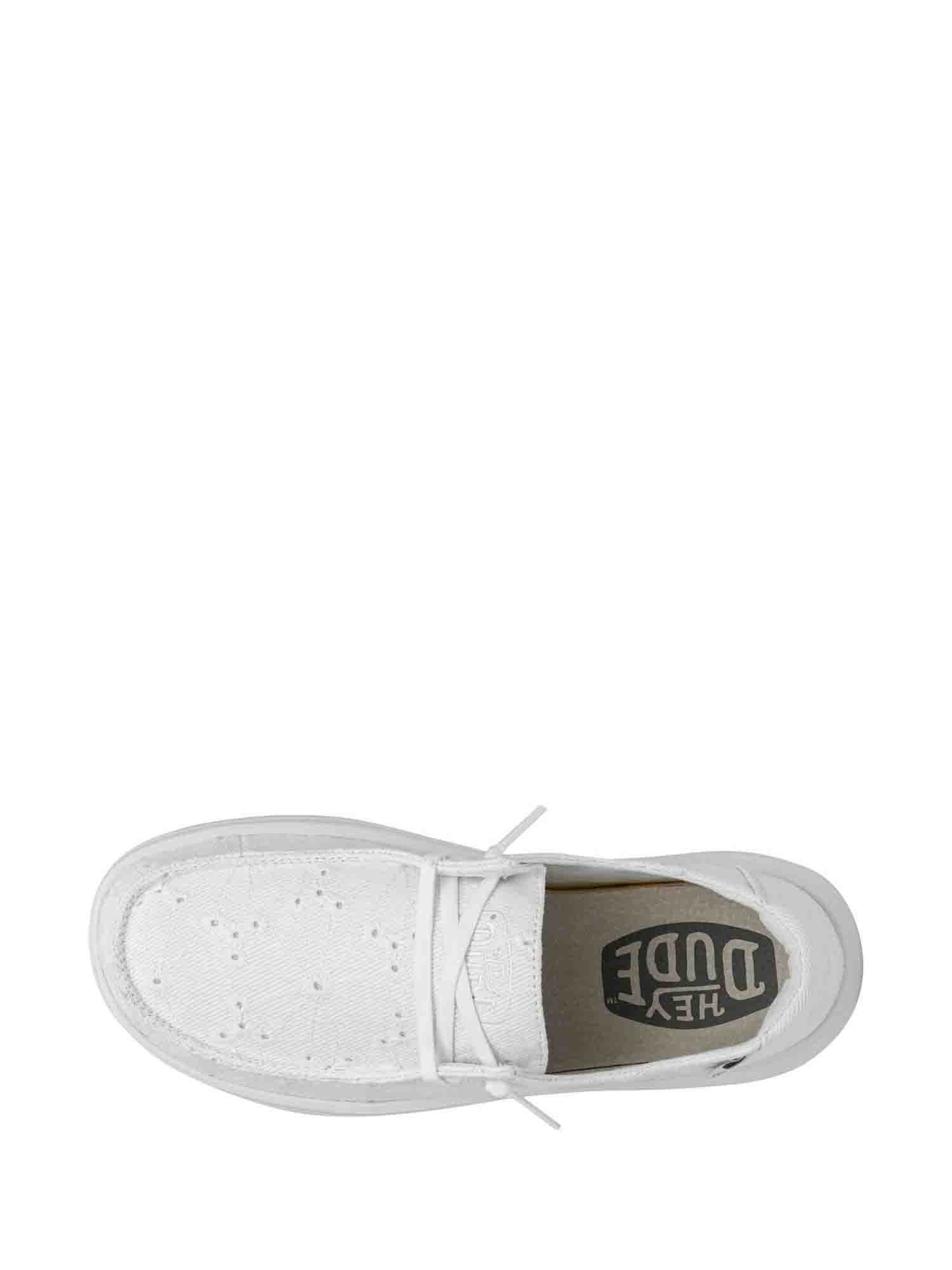 HEYDUDE WENDY RISE EYELET W MOCASSINO DONNA BIANCO