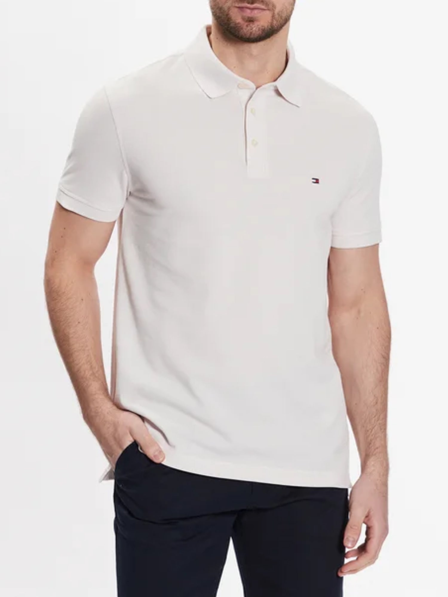 TOMMY HILFIGER POLO 1985 SLIM FIT BIANCO