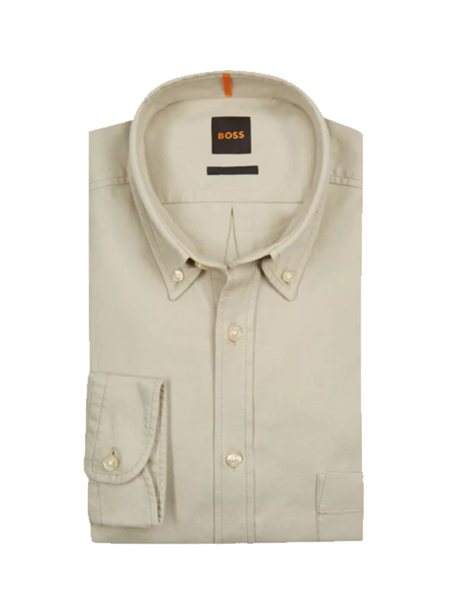 HUGO BOSS CAMICIA IN FLANELLA DI COTONE BEIGE