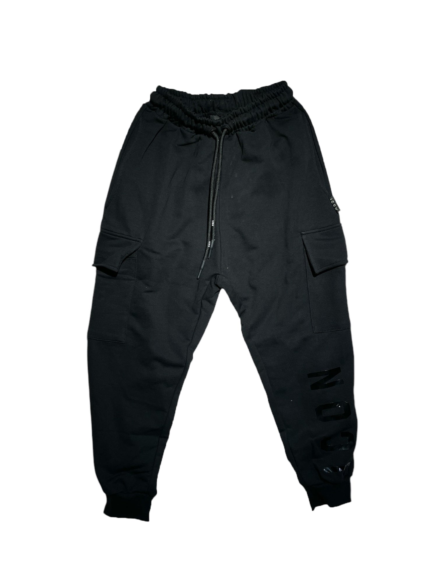 ICON PANTALONI JOGGER CON TASCONI NERO