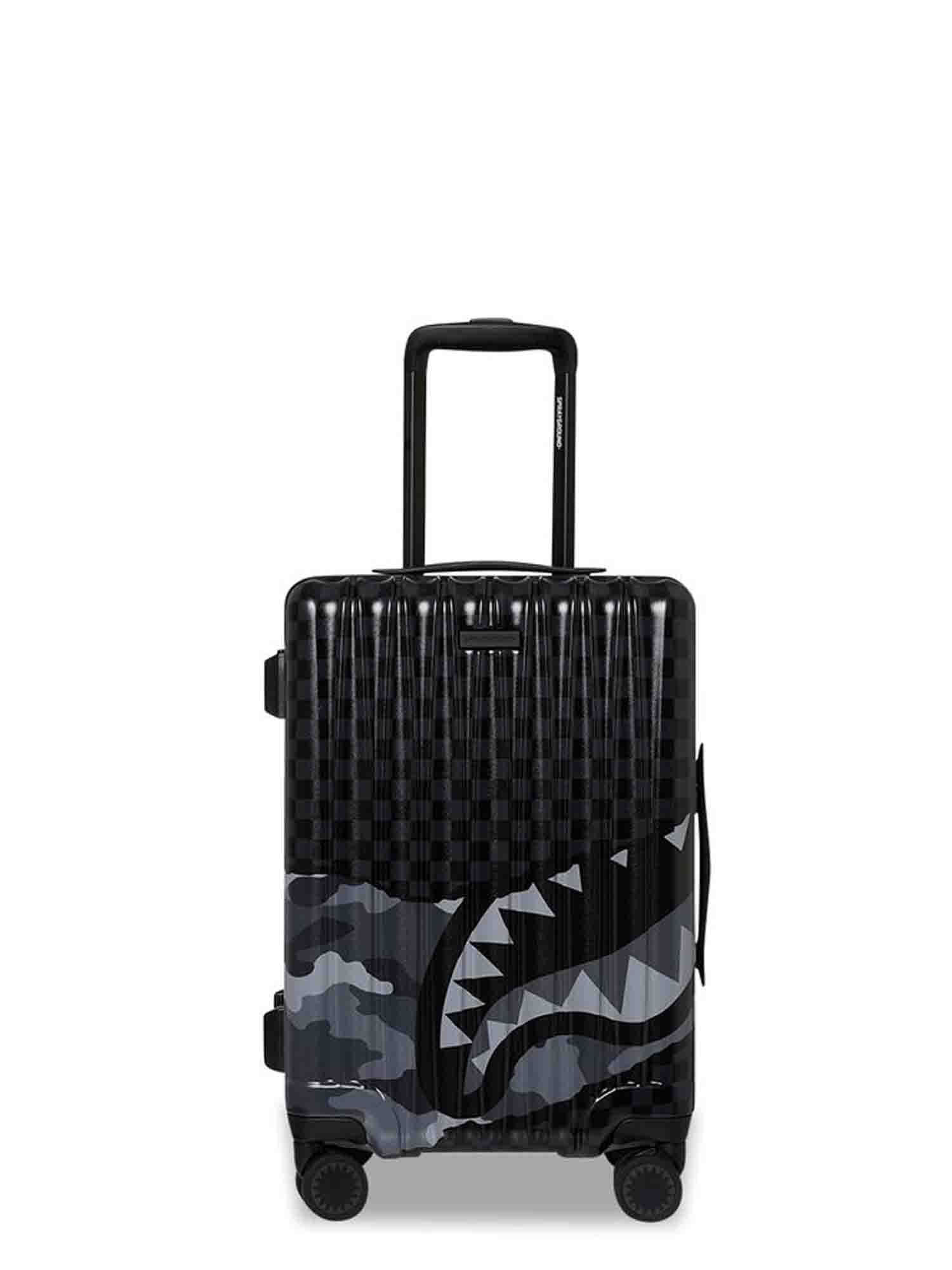 SPRAYGROUND SPLIT UP CAMO TEAR CARRY-ON HARD LUGGAGE VALIGIA NERO