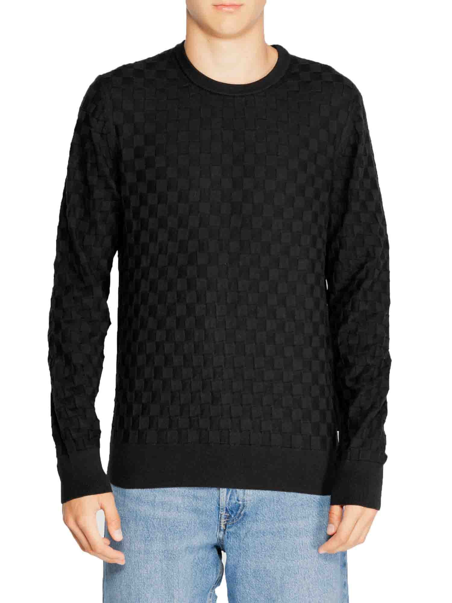 CALVIN KLEIN BASKET WAVE MAGLIA IN COTONE NERO