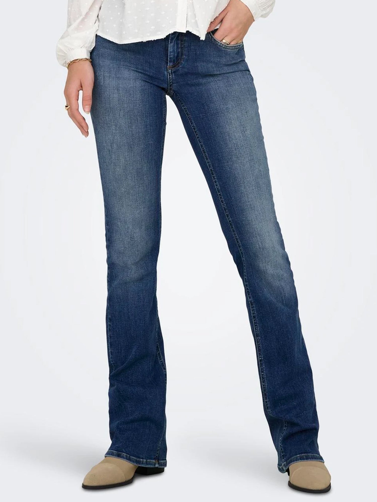 ONLY JEANS BLUSH LW FLARED IN DENIM BLU