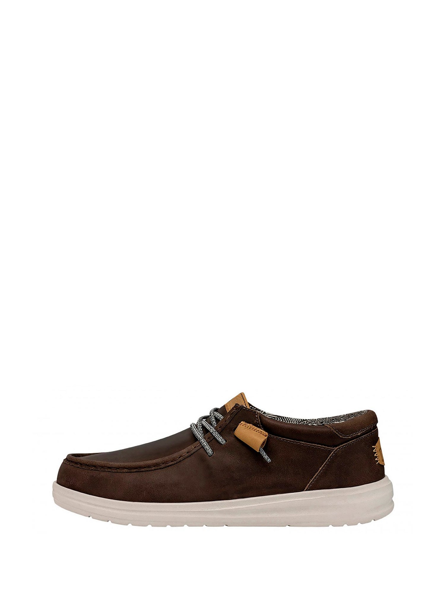 HEYDUDE WALLY GRIP MOCASSINO IN PELLE SHINE LEO/ GREY