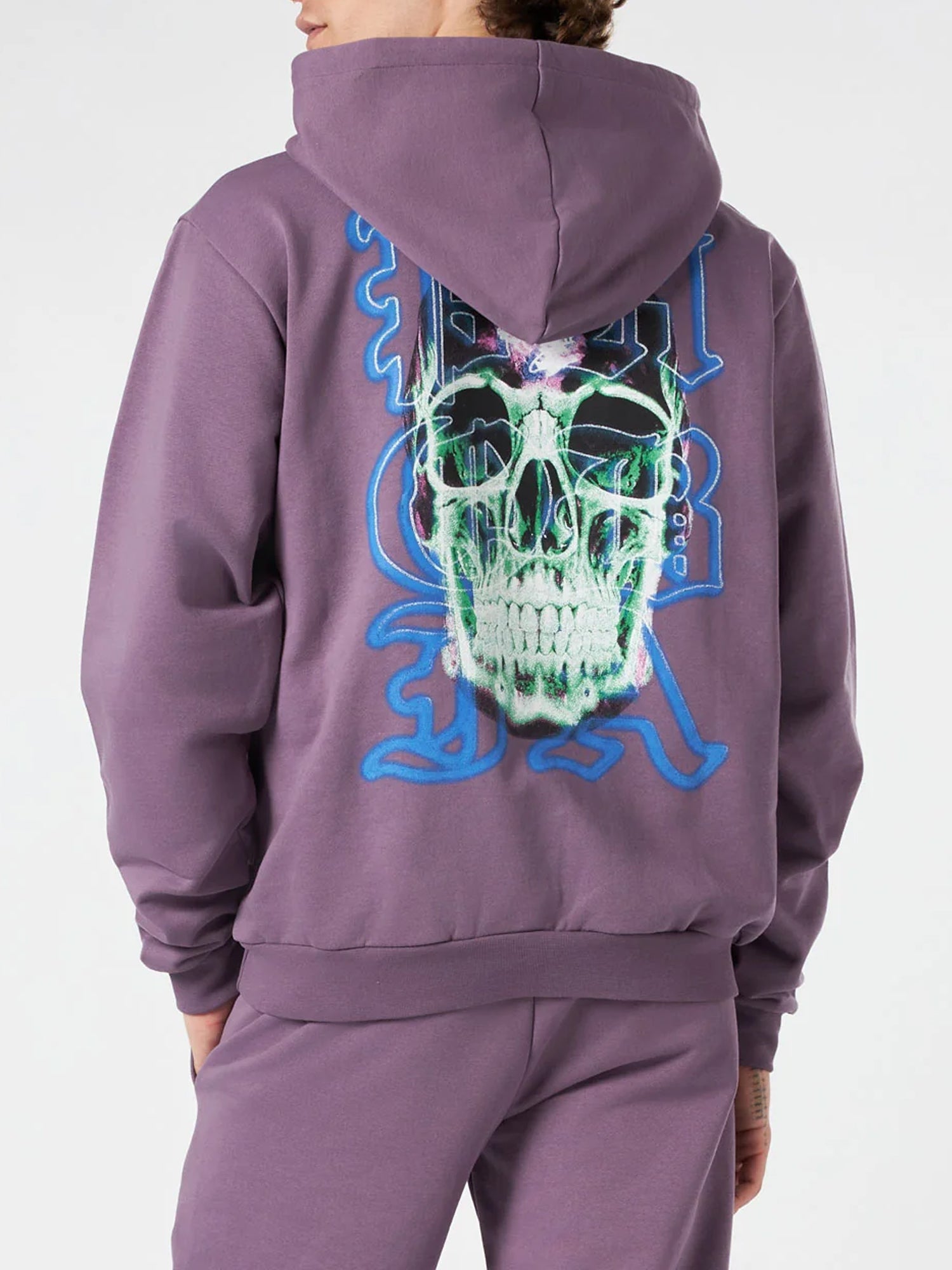 PHOBIA FELPA CON CAPPUCCIO SKULL VIOLA