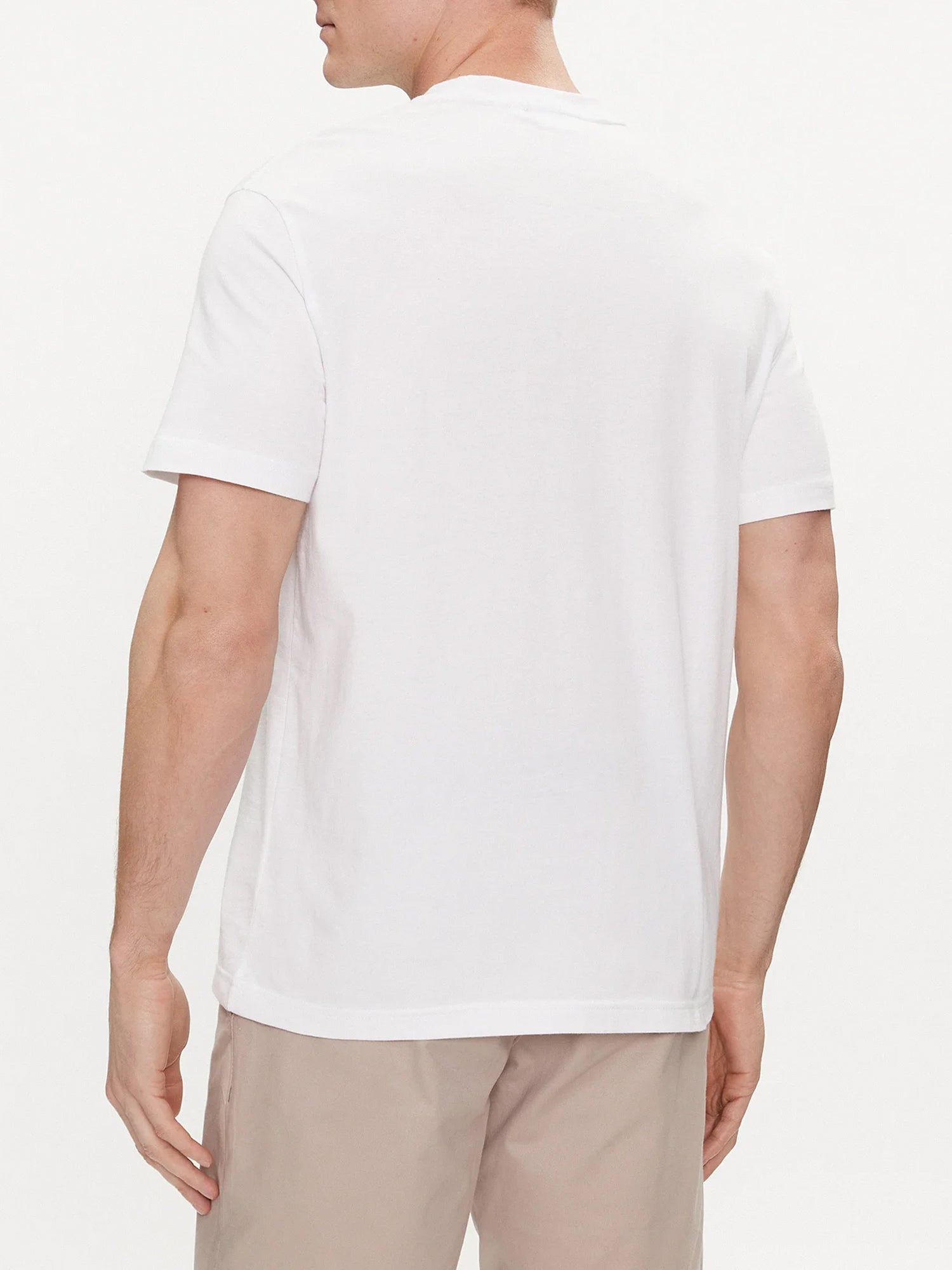 CALVIN KLEIN T-SHIRT OPTIC LINE LOGO BIANCO