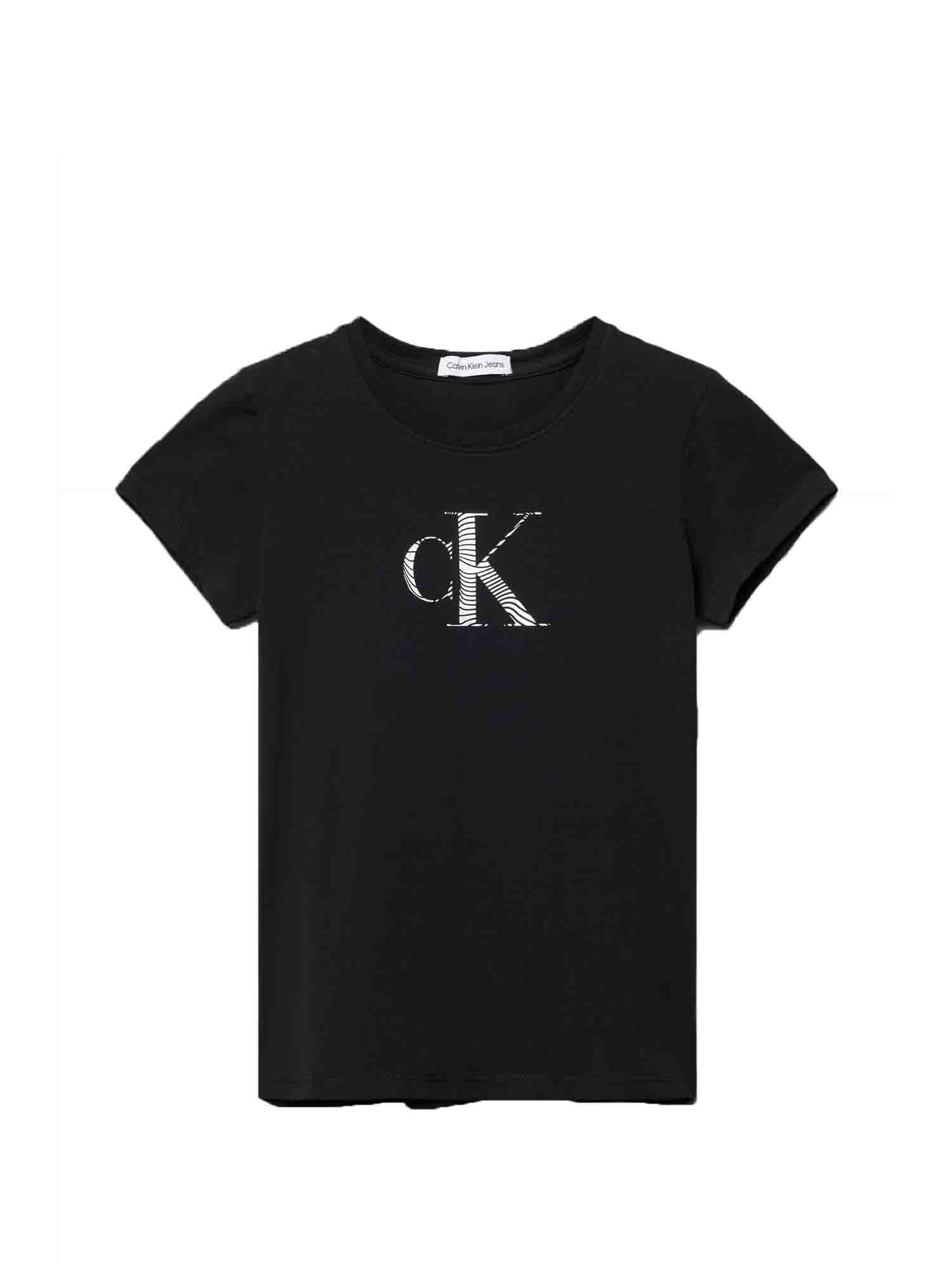 CALVIN KLEIN T-SHIRT LOGO PRINT NERO