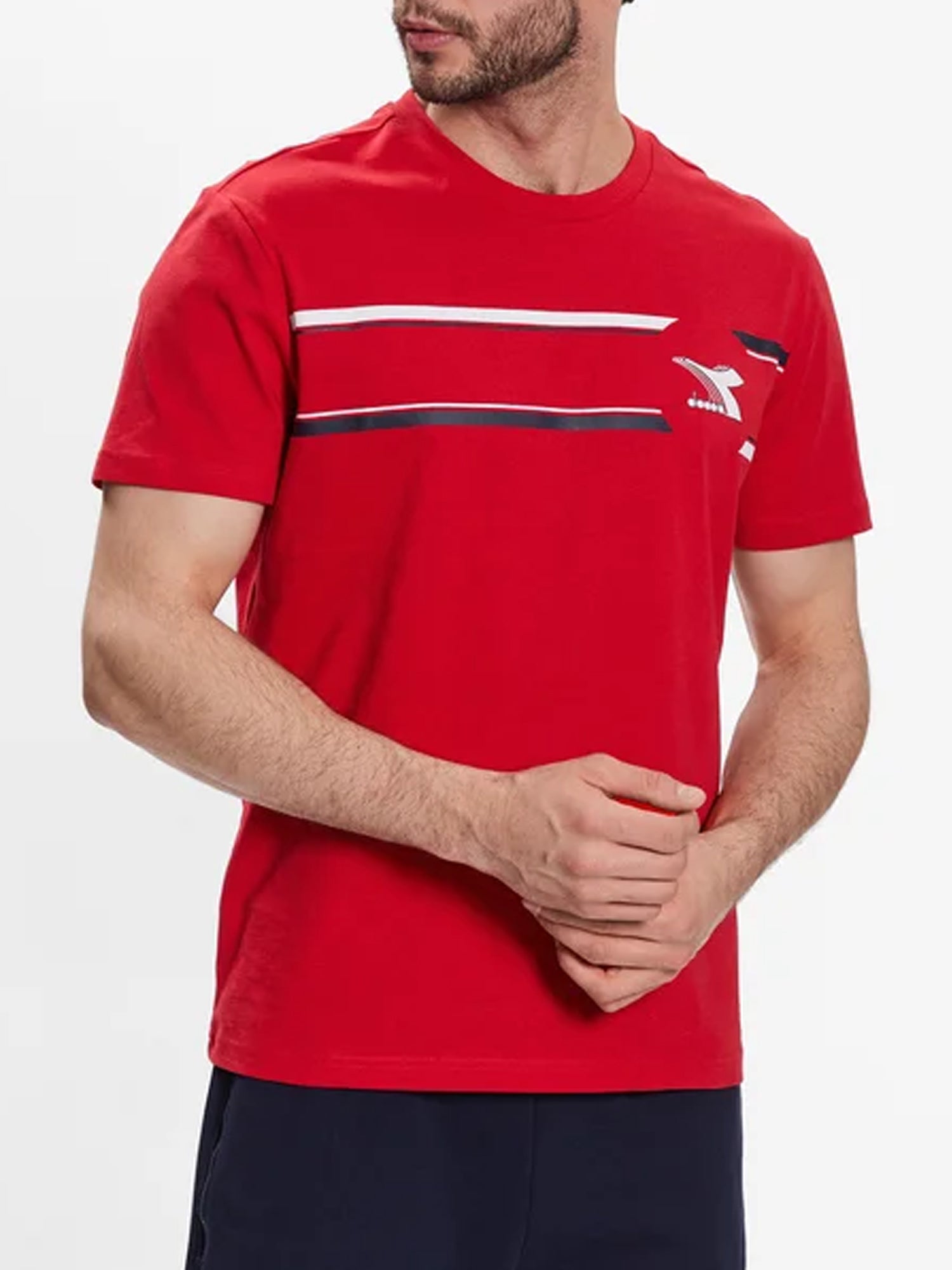 DIADORA T-SHIRT MANICHE CORTE SS LOGO ROSSO