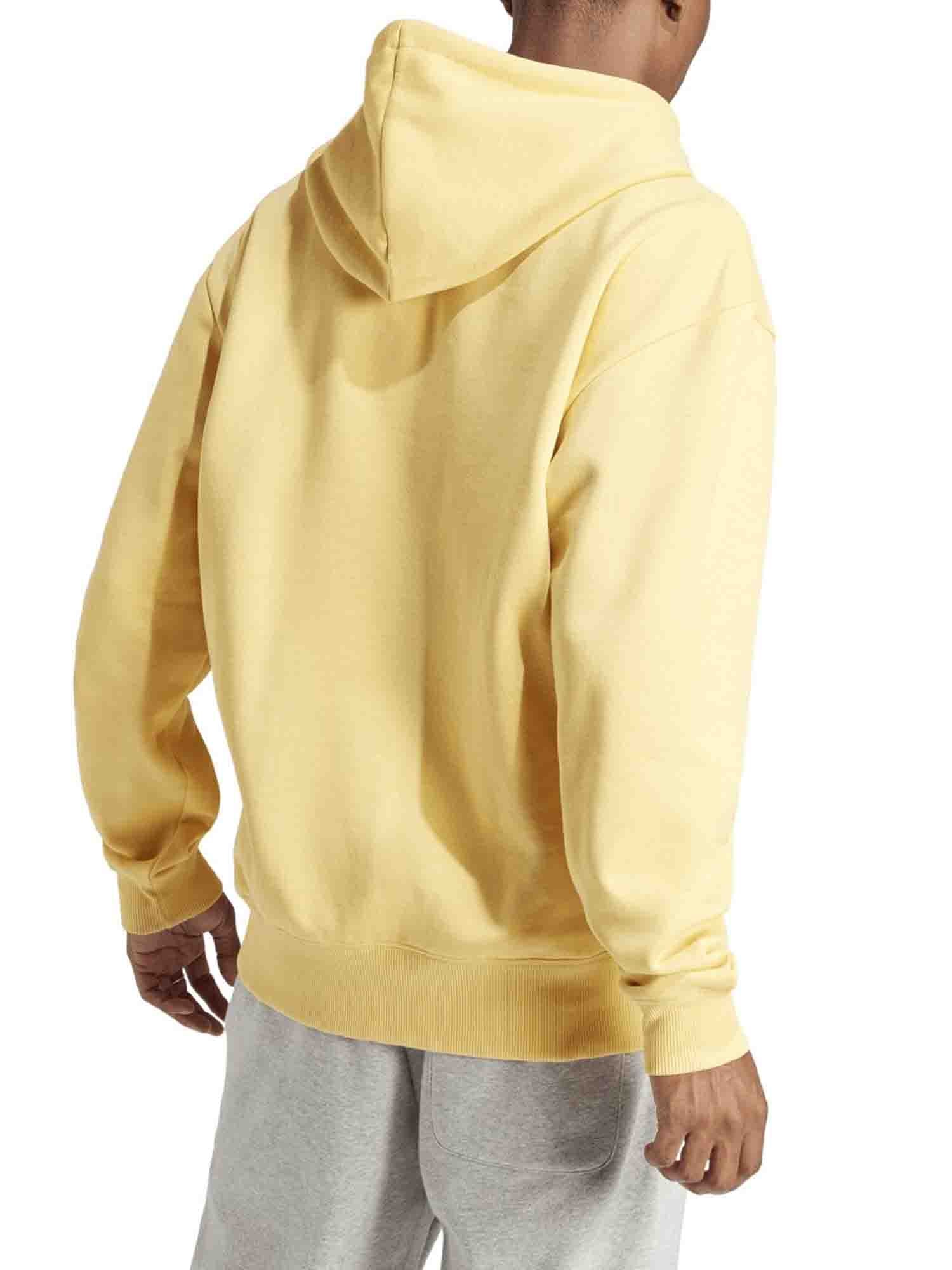 ADIDAS FELPA CON CAPPUCCIO FLEECE GIALLO