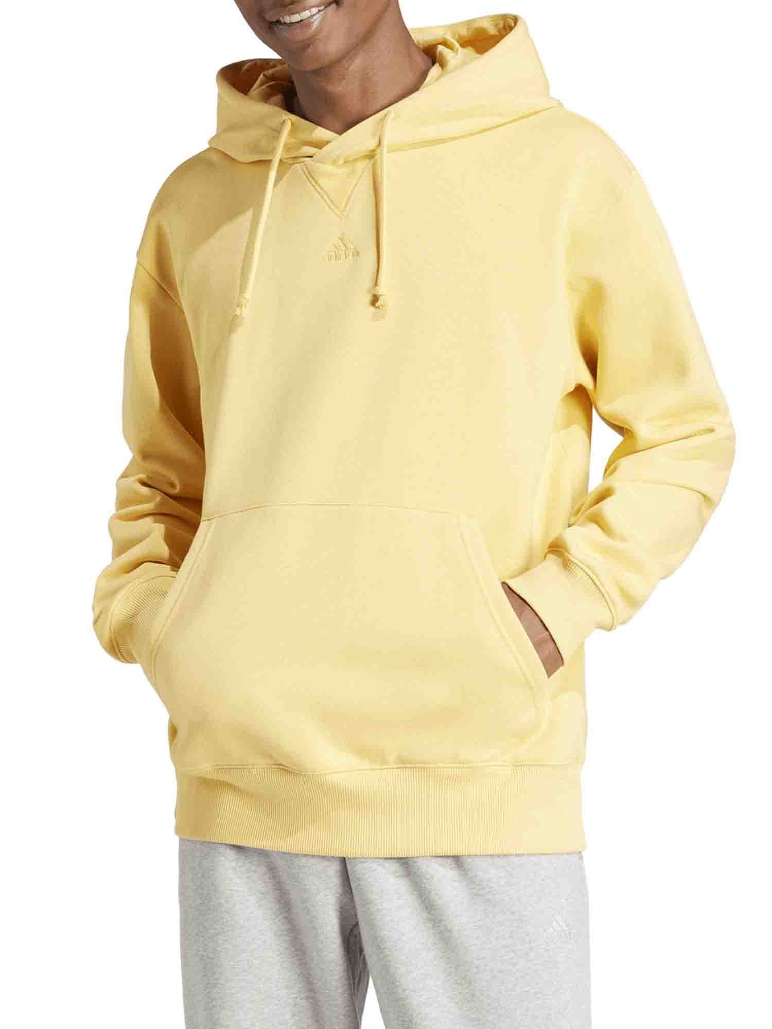 ADIDAS FELPA CON CAPPUCCIO FLEECE GIALLO