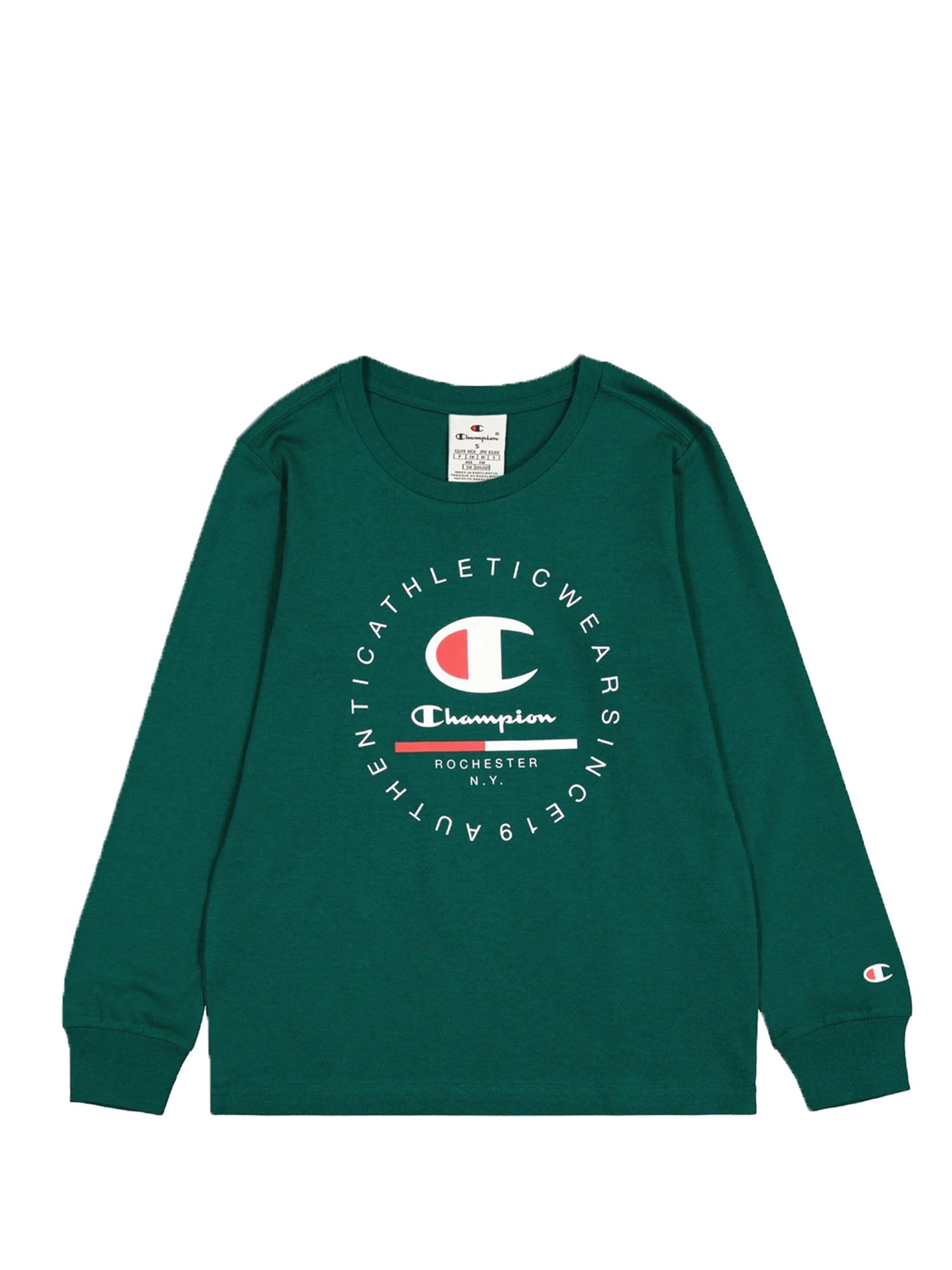 CHAMPION T-SHIRT A MANICA LUNGA VERDE