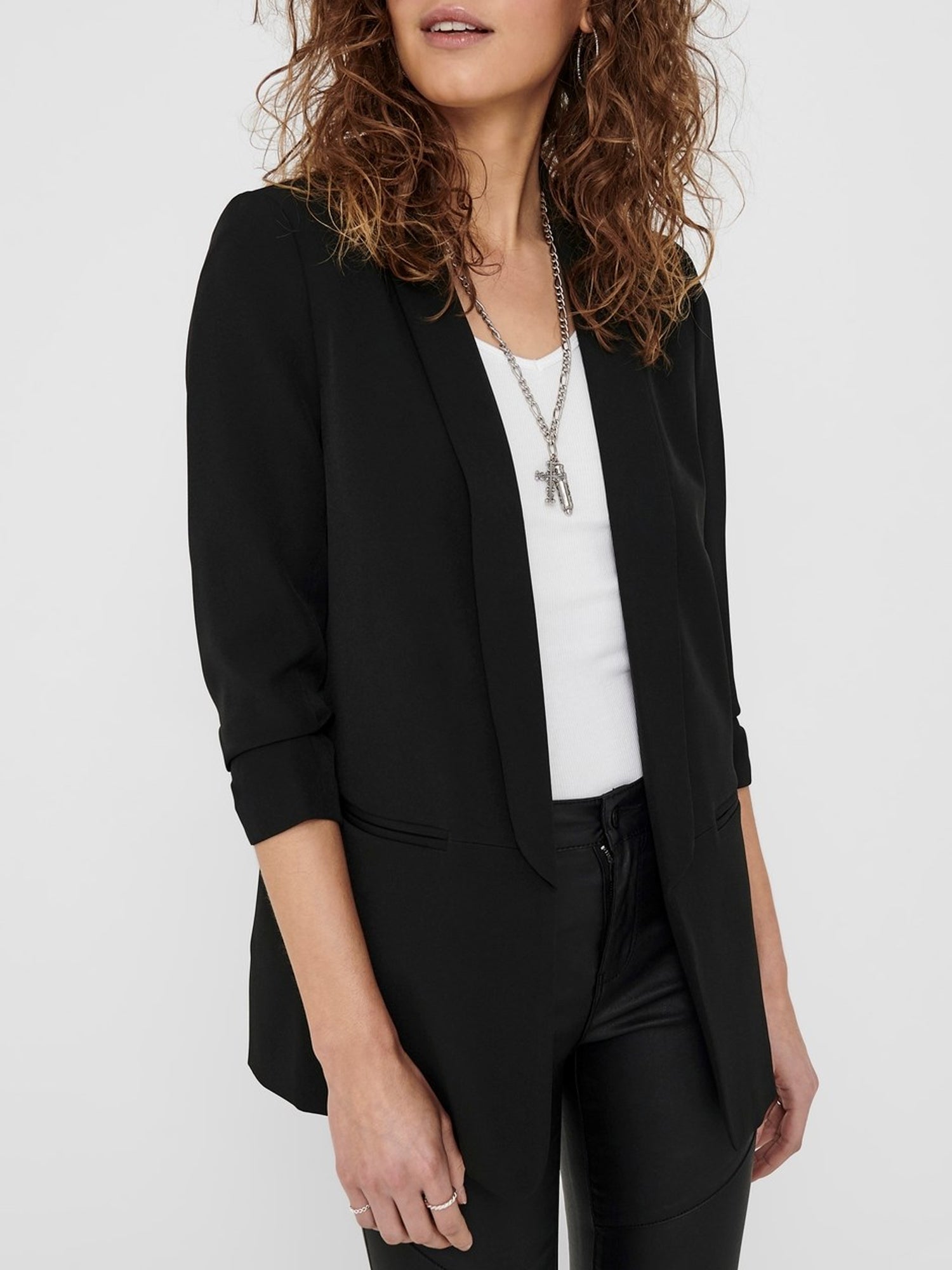 ONLY BLAZER CON MANICHE A 3/4 NERO