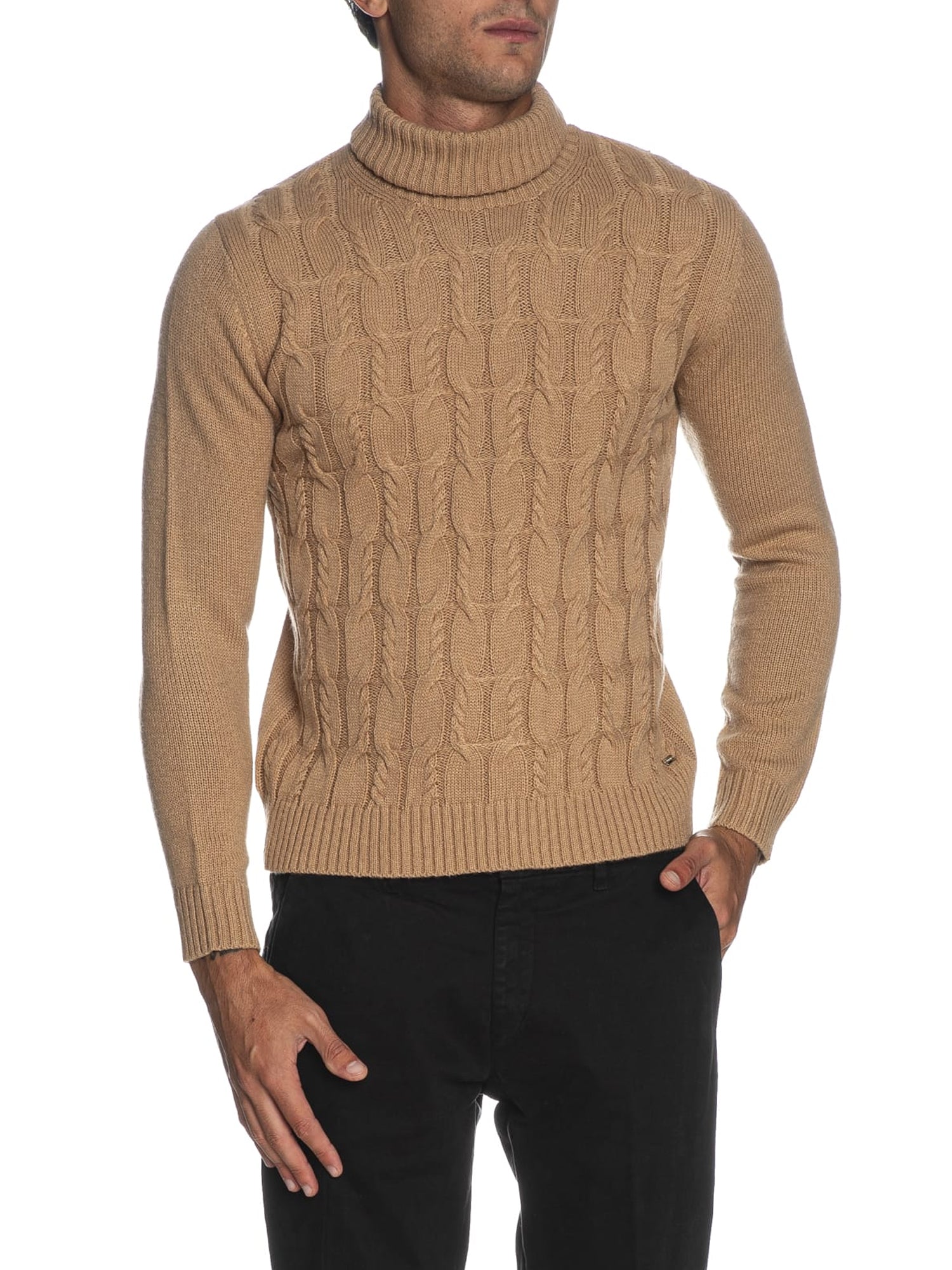 MARKUP PULLOVER COLLO ALTO CAMMELLO