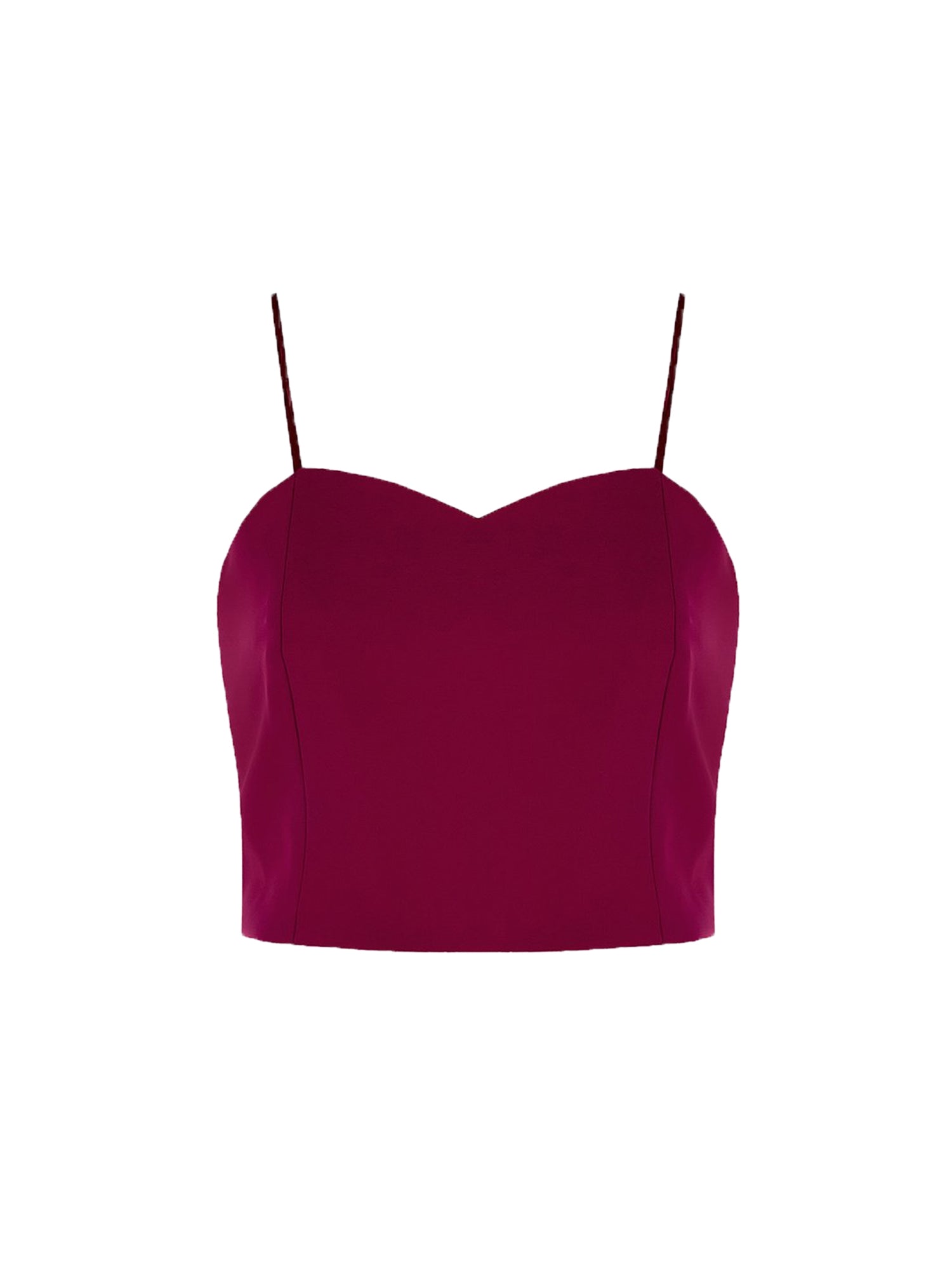 RINASCIMENTO TOP CROP CON SCOLLO A CUORE BORDEAUX ROSSO