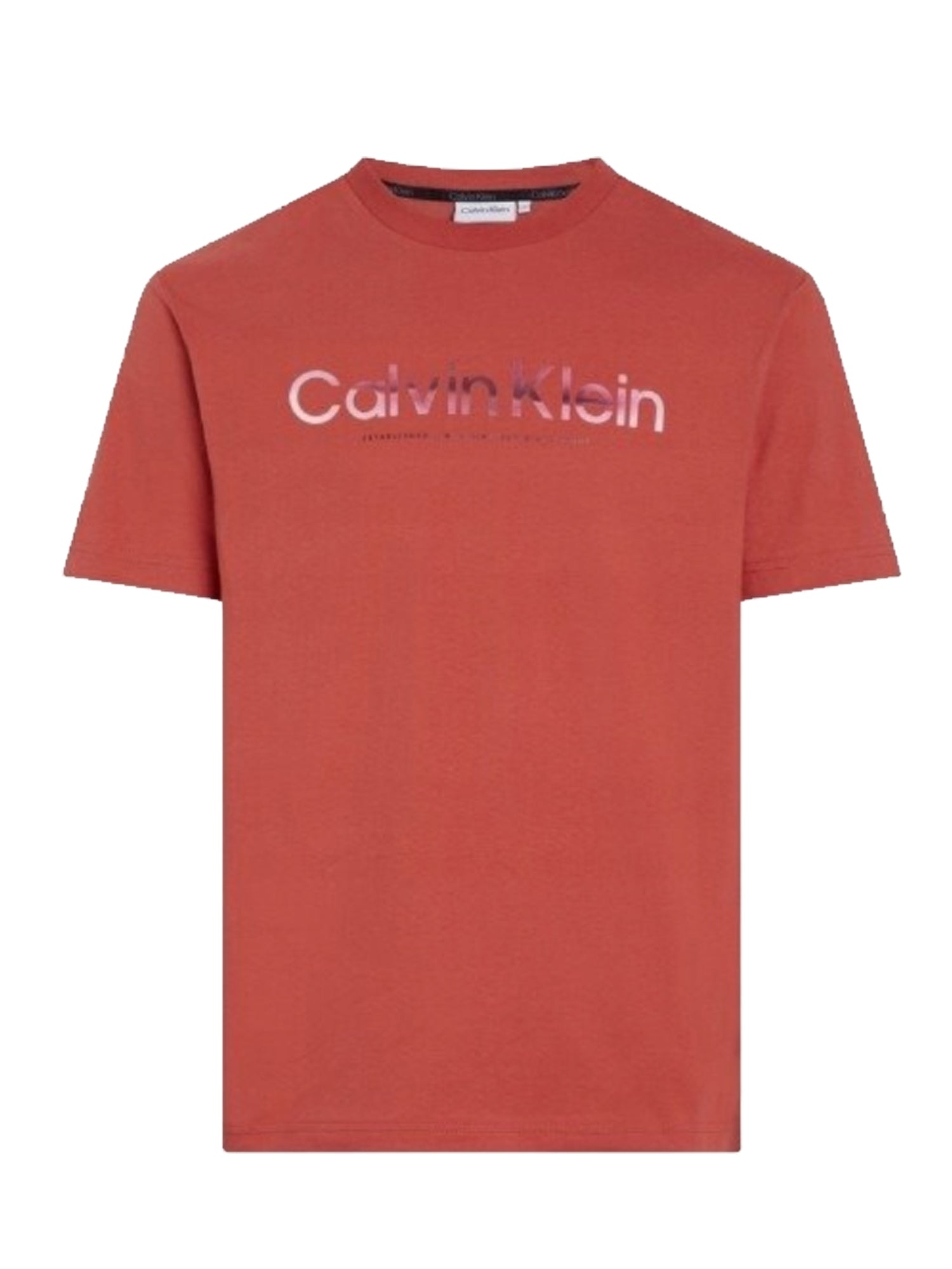CALVIN KLEIN T-SHIRT DIFFUSED LOGO ROSSO