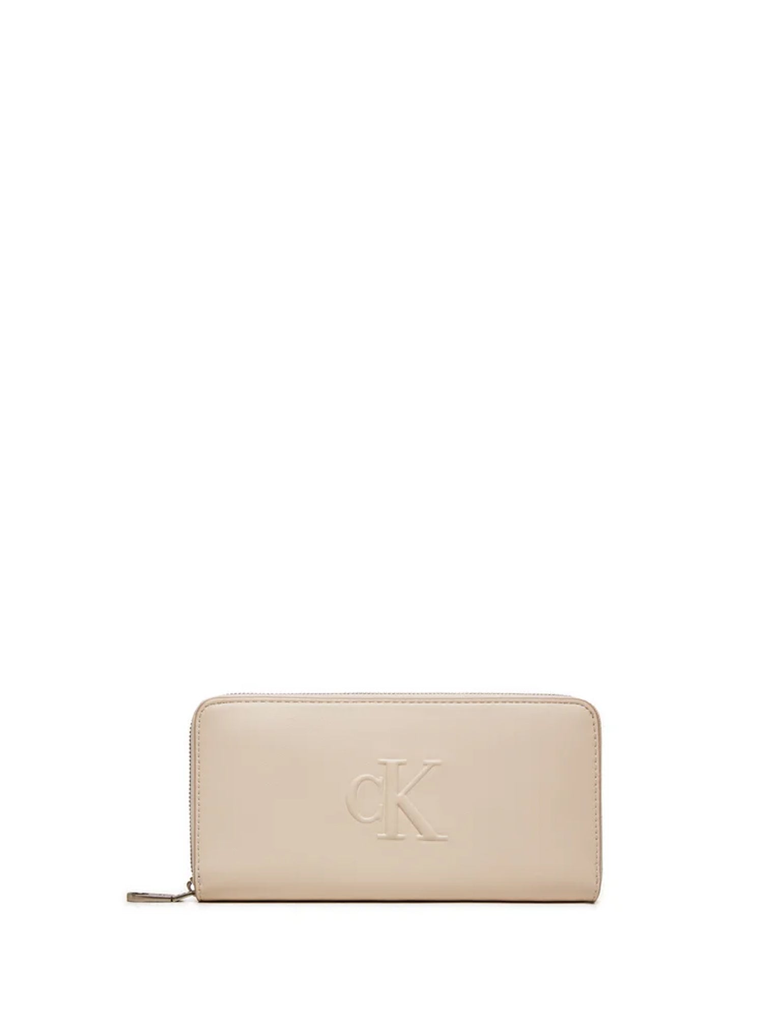 CALVIN KLEIN PORTAFOGLIO GRANDE ZIP INTEGRALE BEIGE