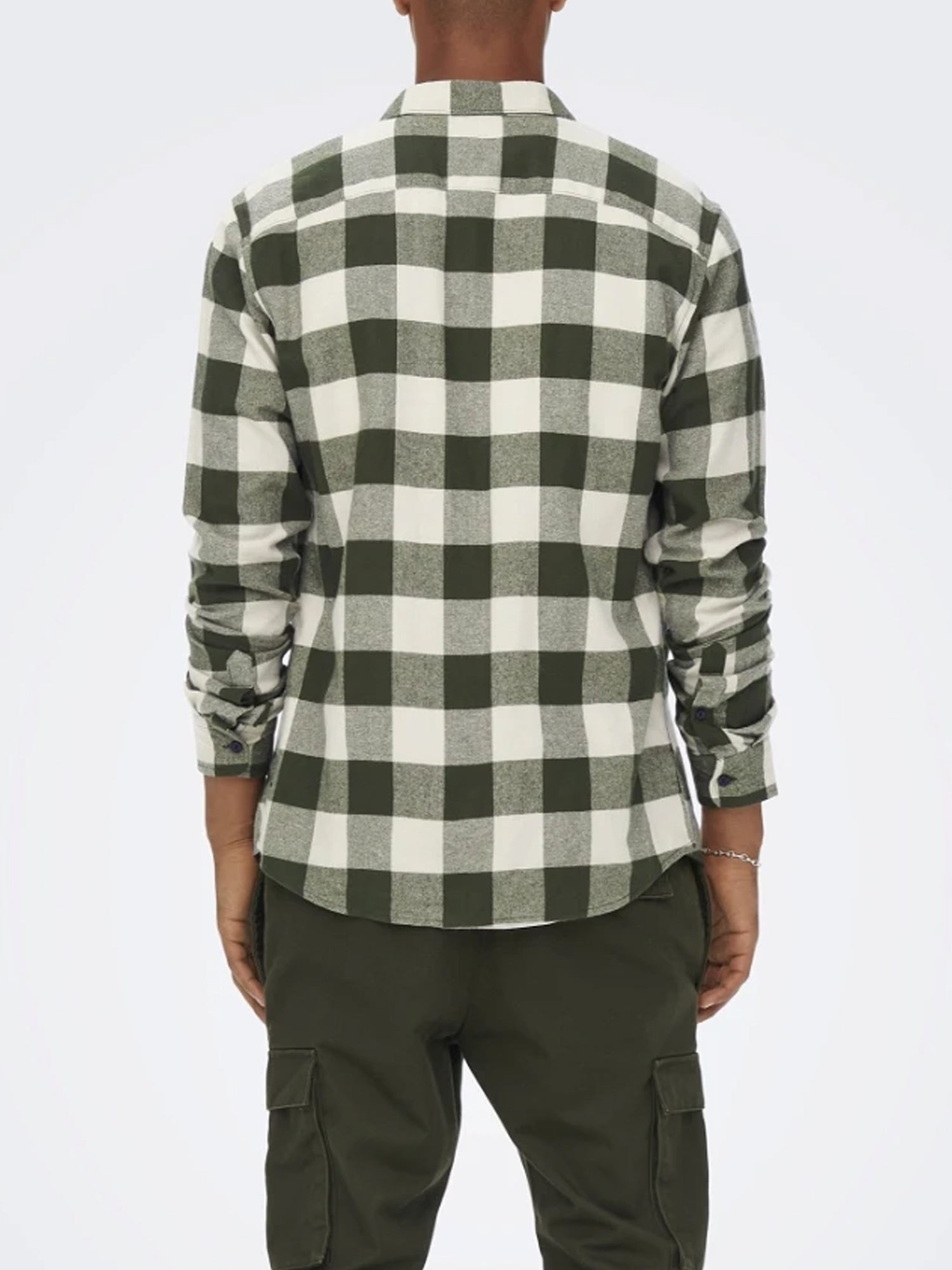 ONLY&SONS CAMICIA A QUADRI GUDMUND VERDE