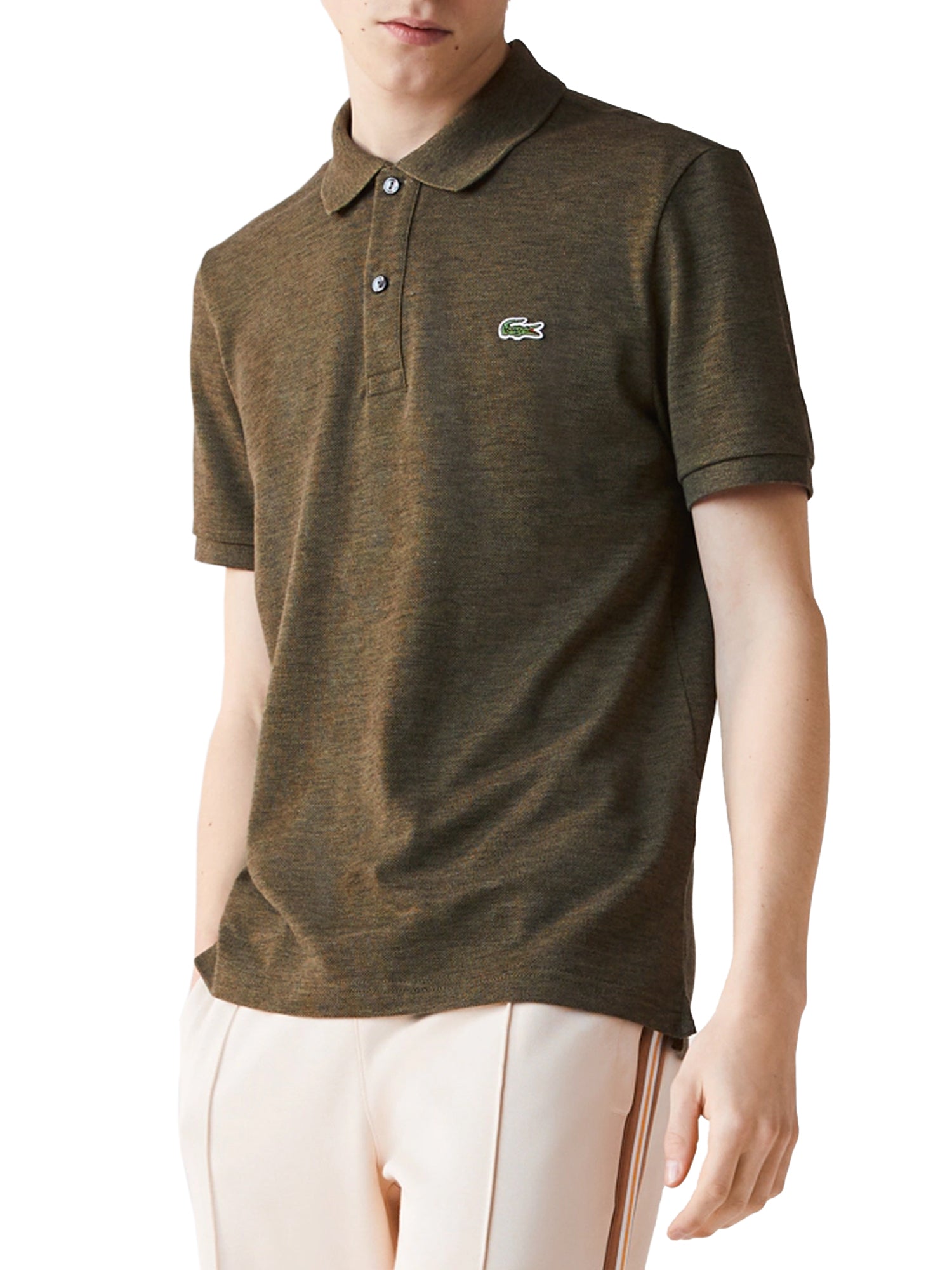 LACOSTE POLO SLIM FIT VERDE - MARRONE