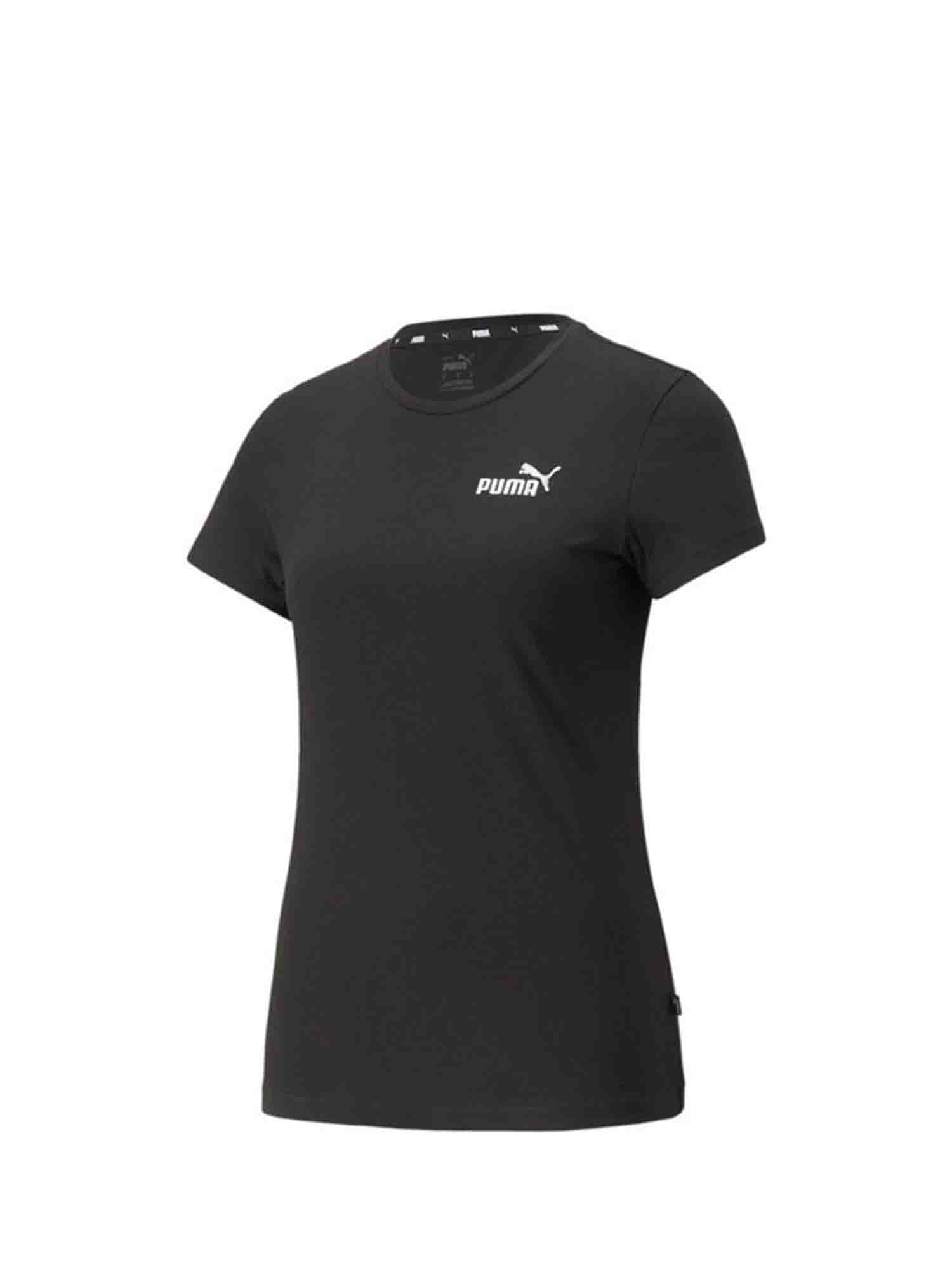 PUMA T-SHIRT ESSENTIALS EMBROIDERY NERO