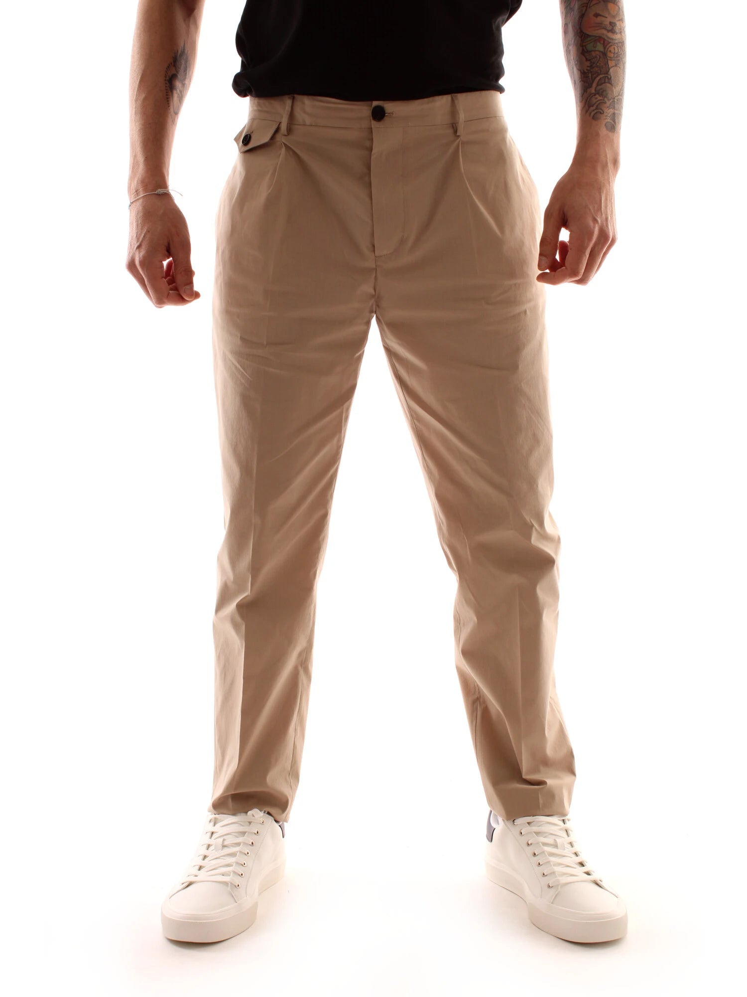 TOMMY HILFIGER PANTALONI CHINO IN MISTO COTONE KAKI