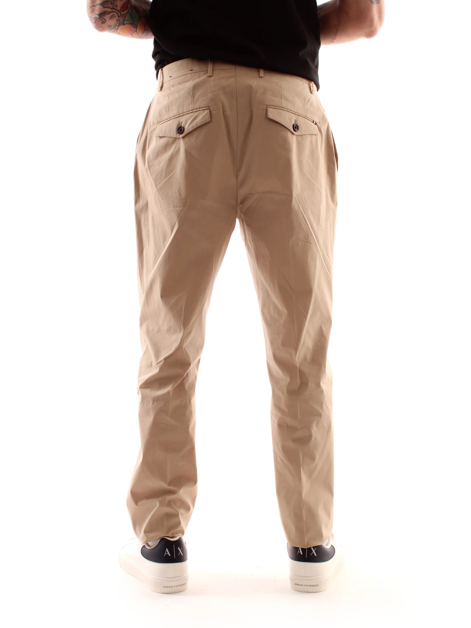 TOMMY HILFIGER PANTALONI CHINO IN MISTO COTONE KAKI