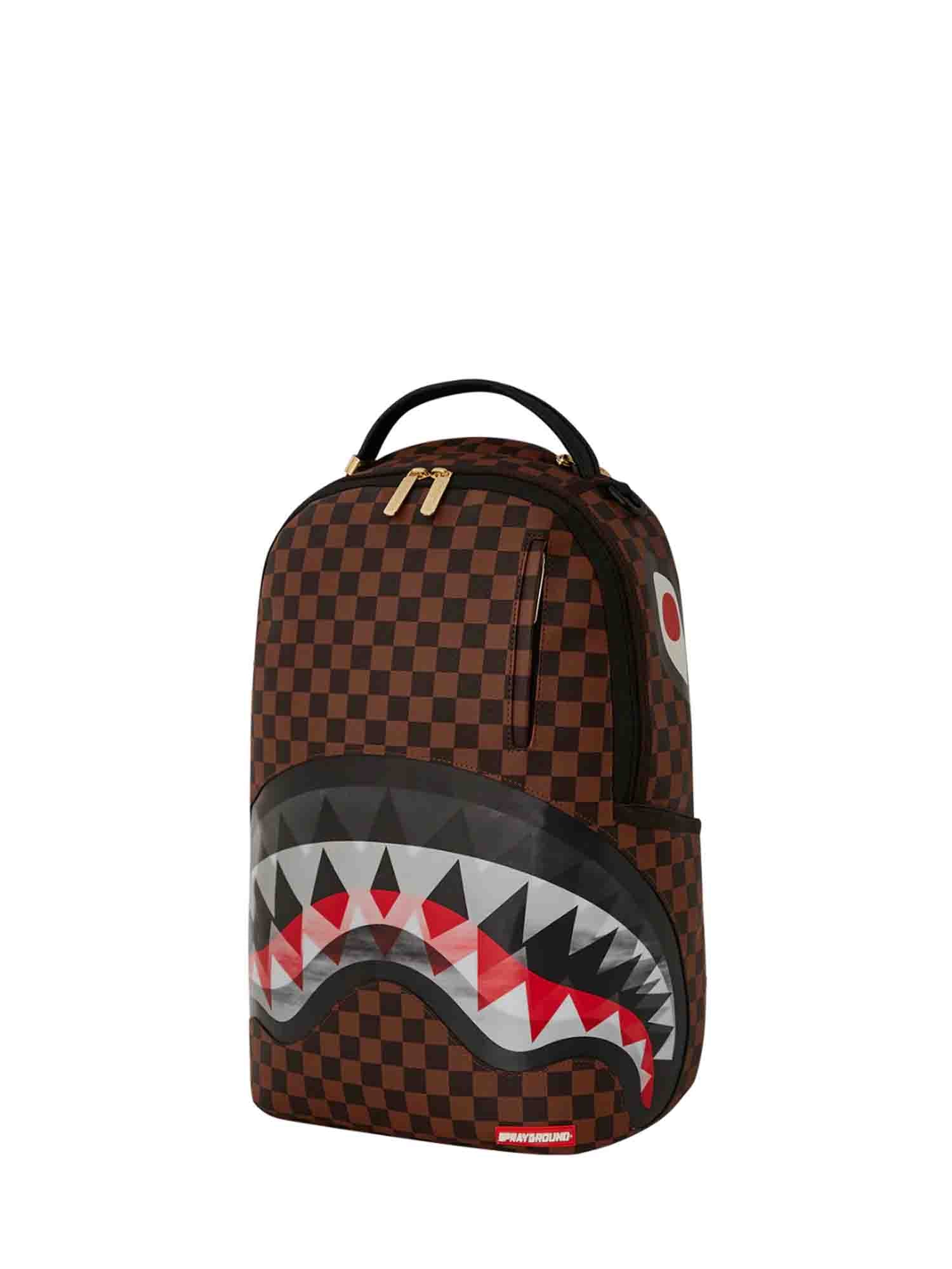 SPRAYGROUND LENTICULAR EFFECT SHARK IN PARIS ZAINO MARRONE