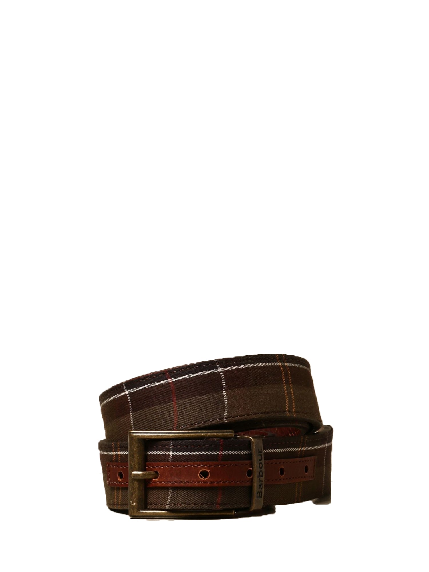 BARBOUR CINTURA IN PELLE REVERSIBILE TARTAN CLASSICO-MARRONE