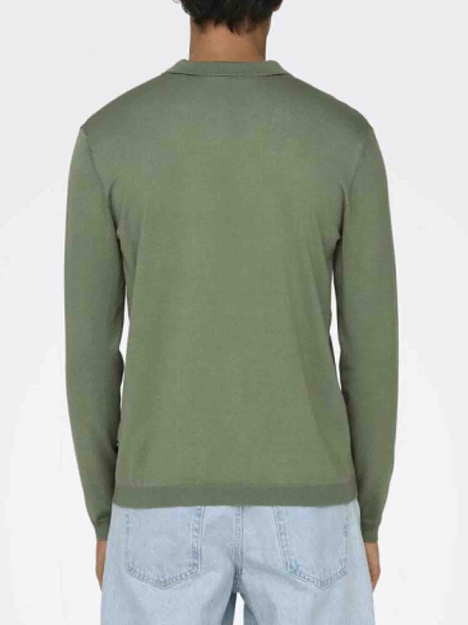 ONLY&SONS  WYLER POLO A MANICHE LUNGHE VERDE