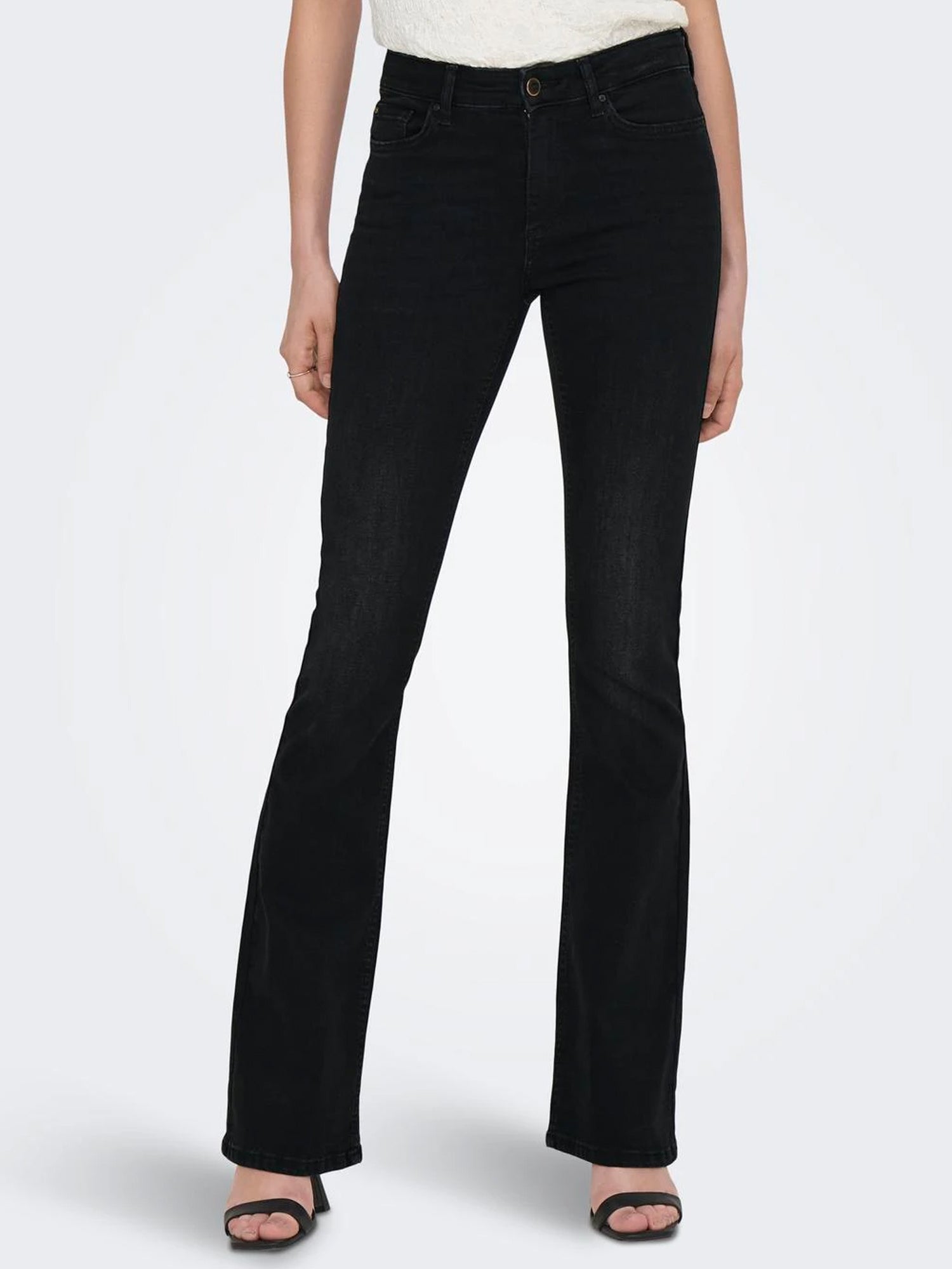 ONLY JEANS BLUSH MID FLARED IN DENIM NERO