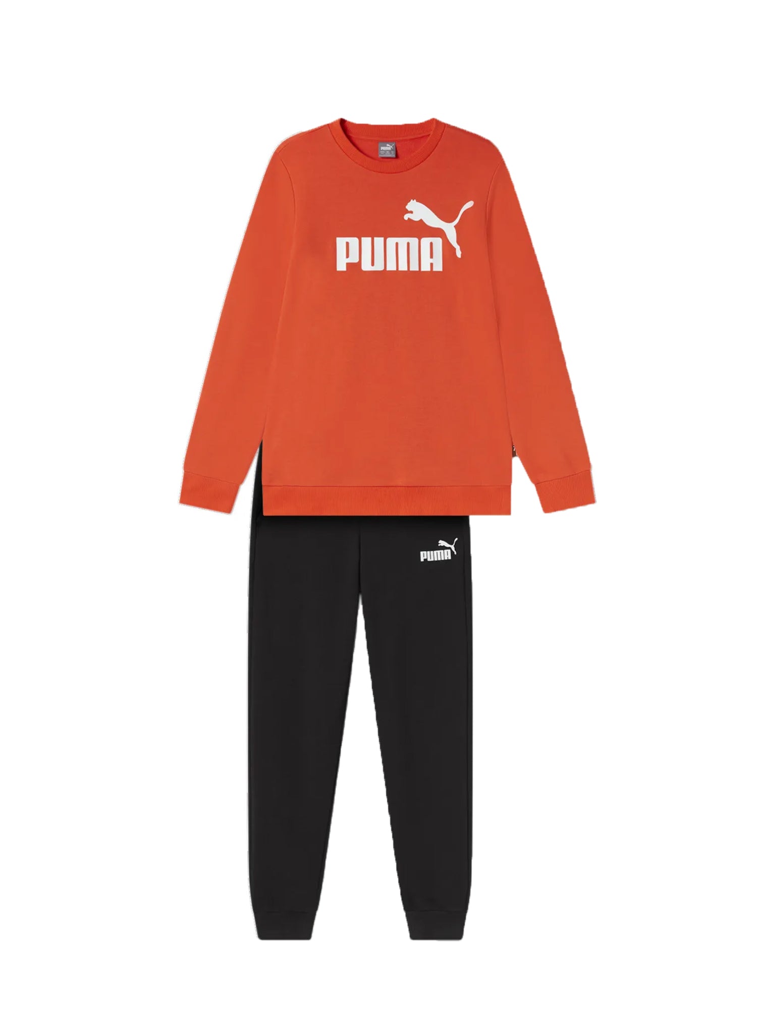 PUMA TUTA SPORTIVA GIROCOLLO No.1 LOGO SWEAT ARANCIO - NERO