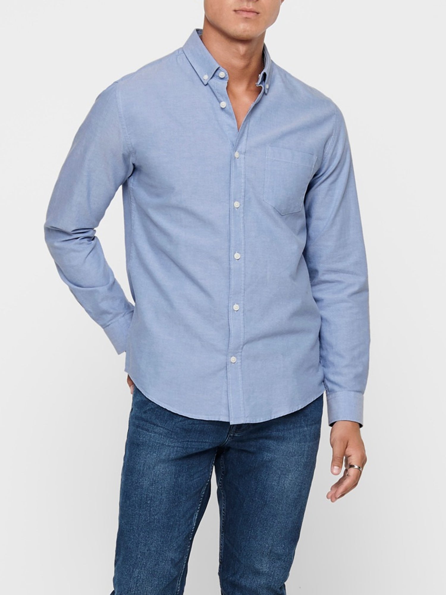 ONLY&SONS CAMICIA ALVARO AZZURRO