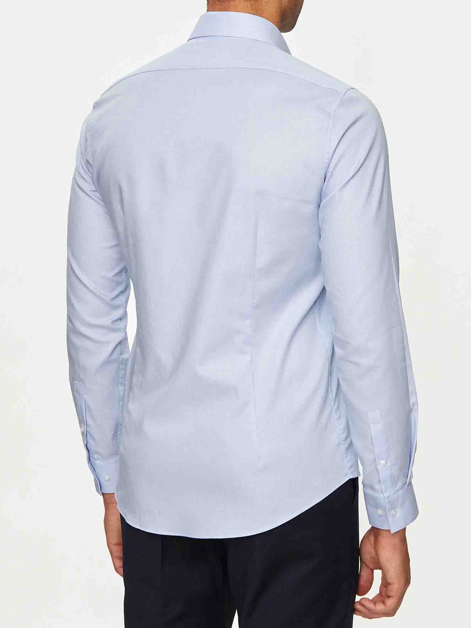 CALVIN KLEIN CAMICIA CON MICROSTAMPA AZZURRO