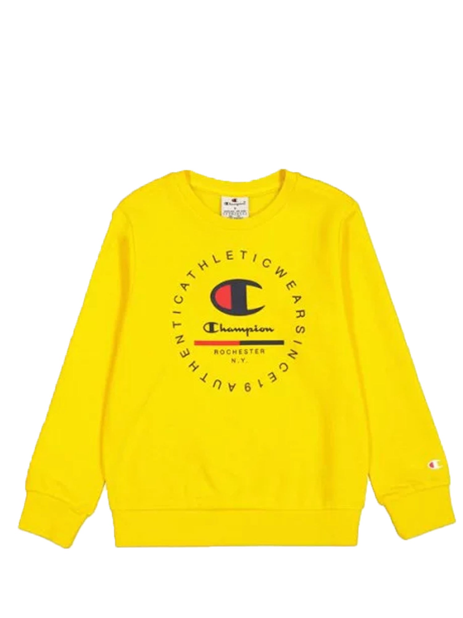 CHAMPION FELPA GIROCOLLO GIALLO