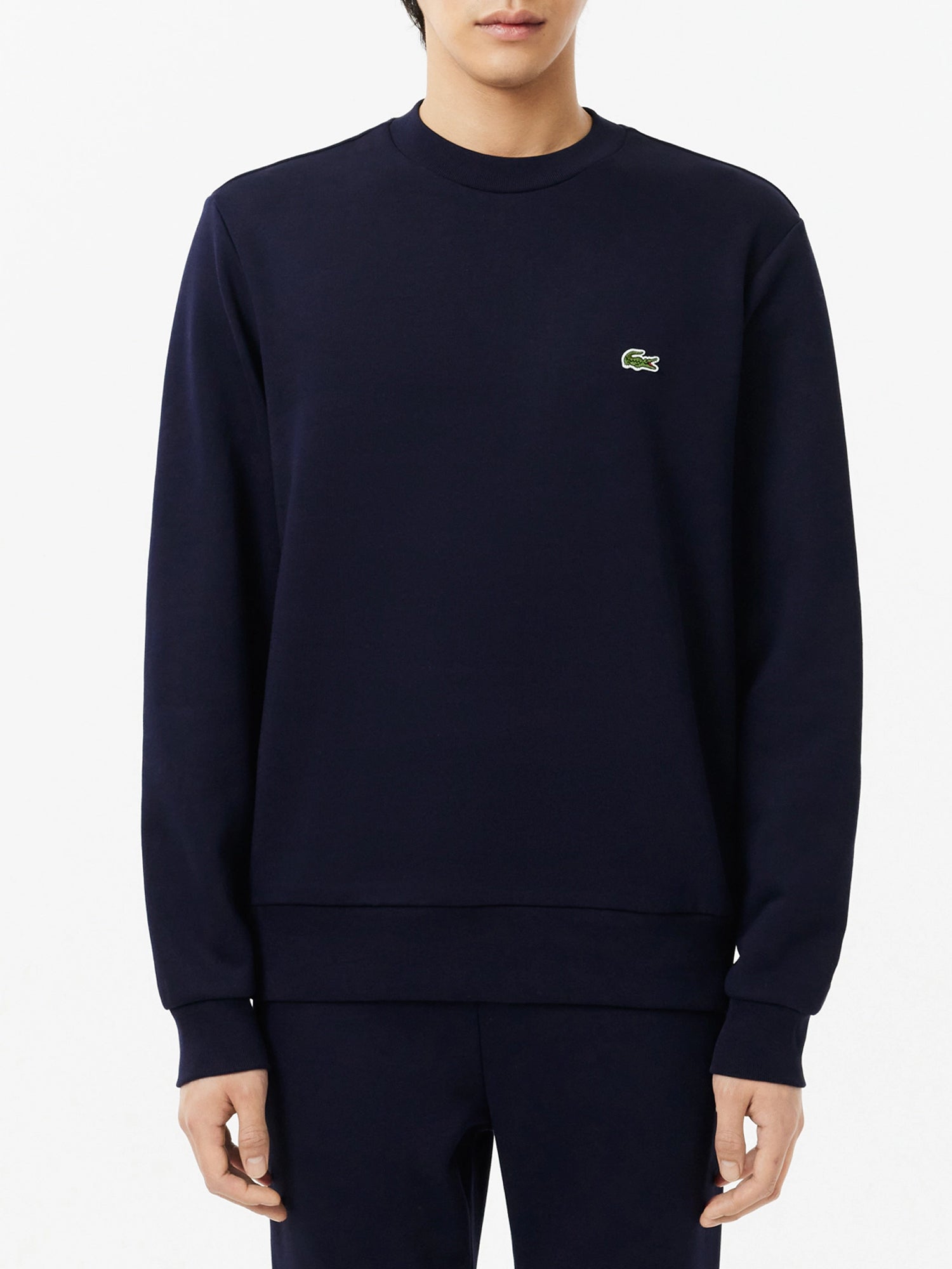 LACOSTE FELPA IN PILE SPAZZOLATO BLU