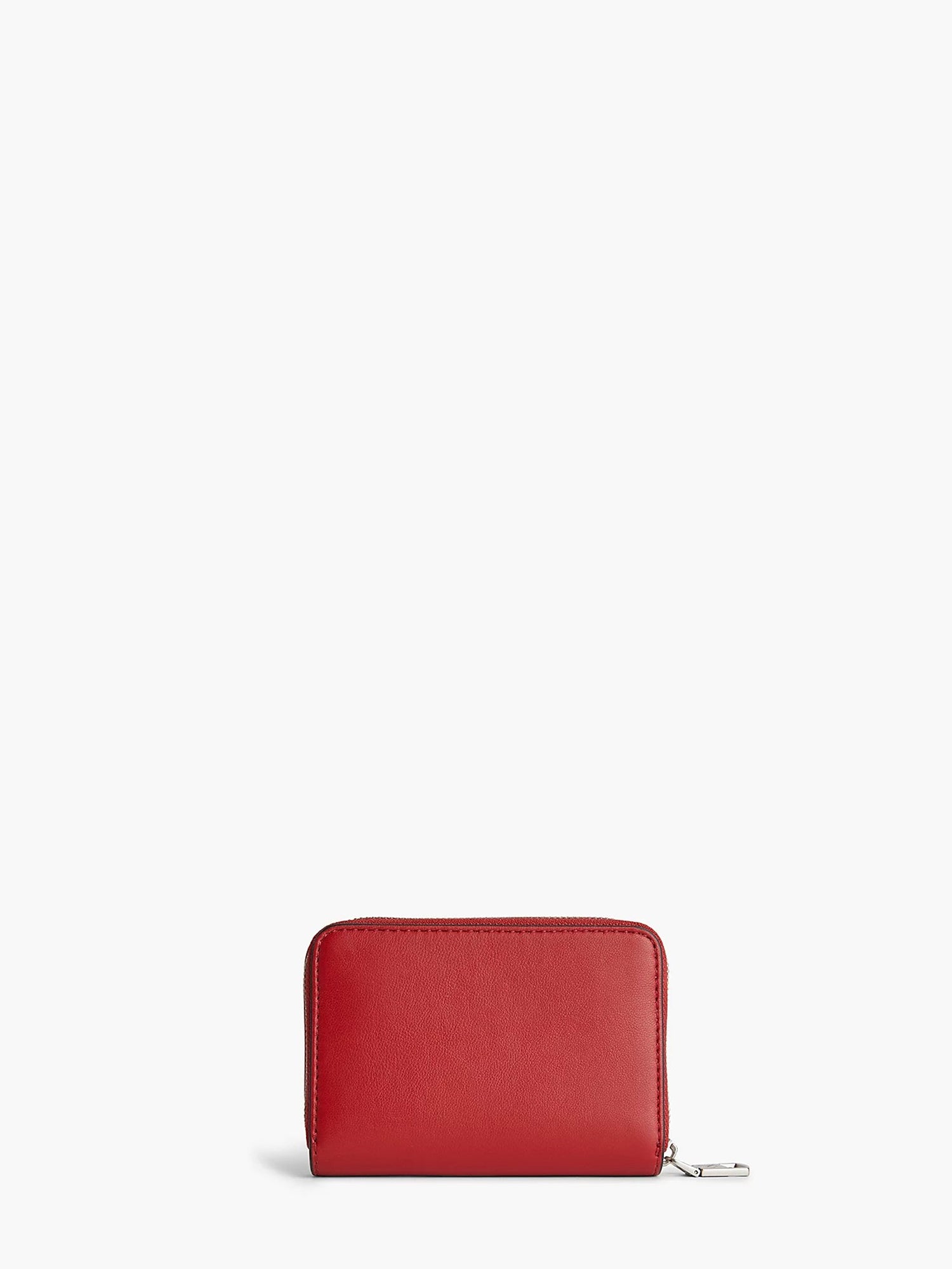 CALVIN KLEIN ACCESSORIES PORTAFOGLI CON ZIP SCULPTED MED ZIP AROUND PIPPING ROSSO