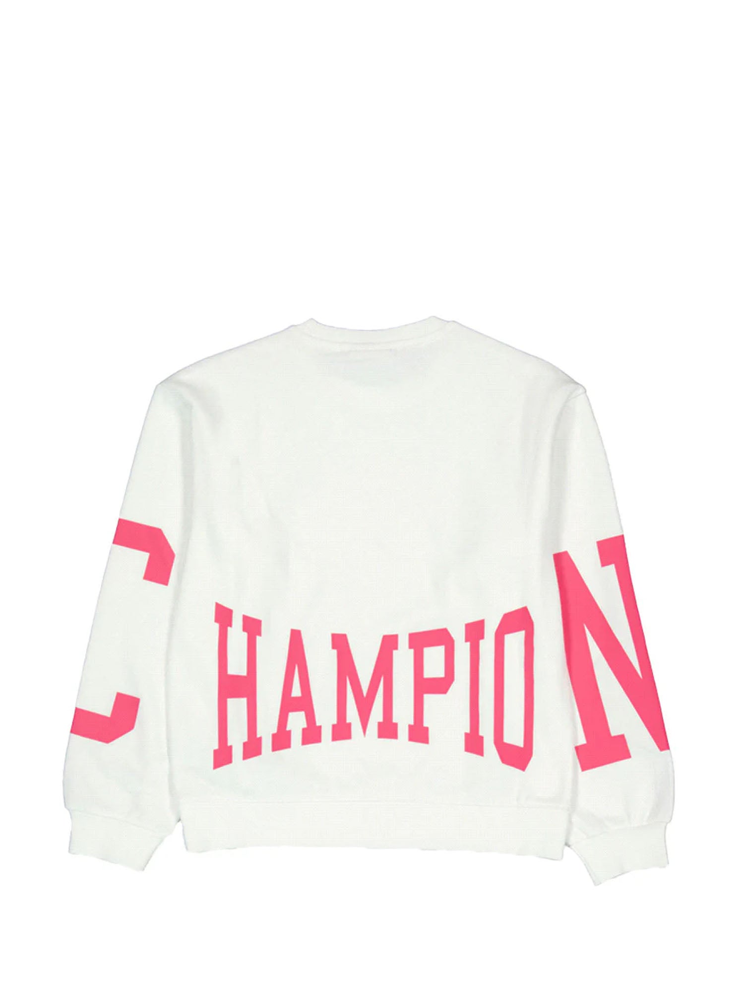 CHAMPION FELPA GRAPHIC GIROCOLLO BIANCO