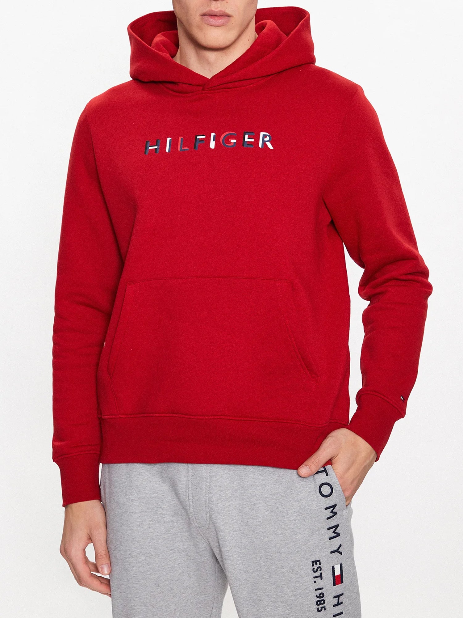 TOMMY HILFIGER FELPA CON CAPPUCCIO ROSSO