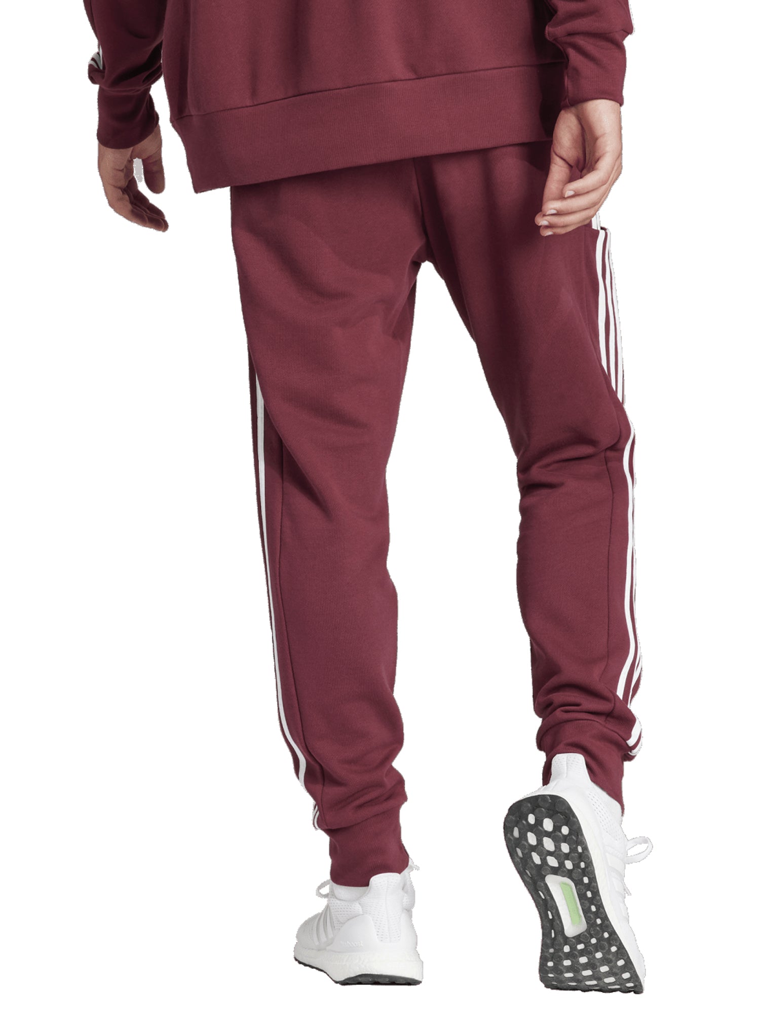 ADIDAS PANTALONI ESSENTIALS TAPERED CUFF 3-STRIPES BORDEAUX