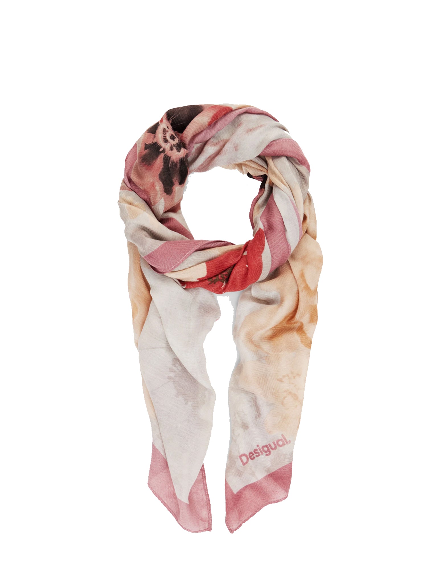 DESIGUAL FOULARD STAMPATO A FIORI BIANCO