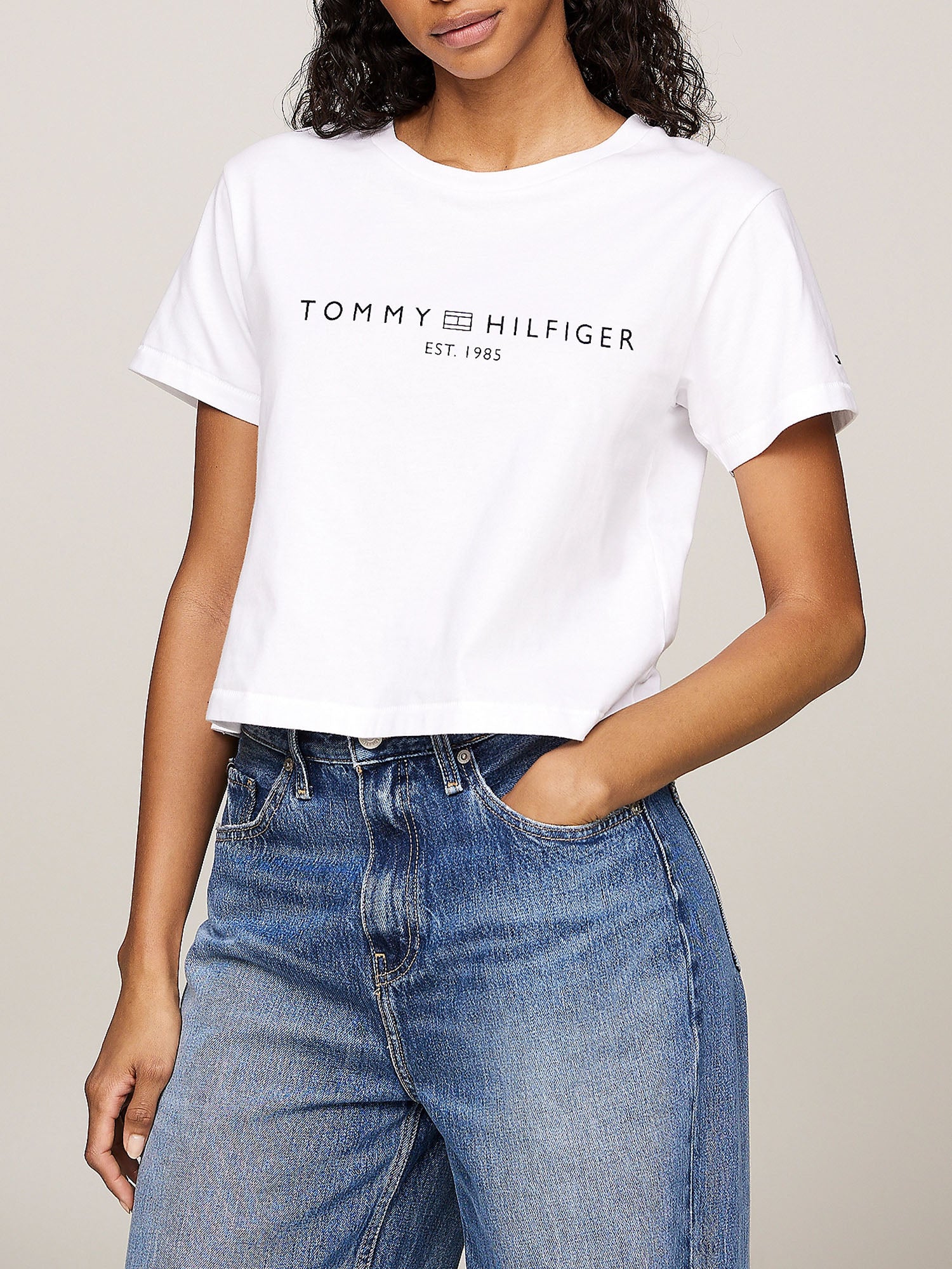 TOMMY HILFIGER T-SHIRT NEAT WHITE C-NK SS BIANCO