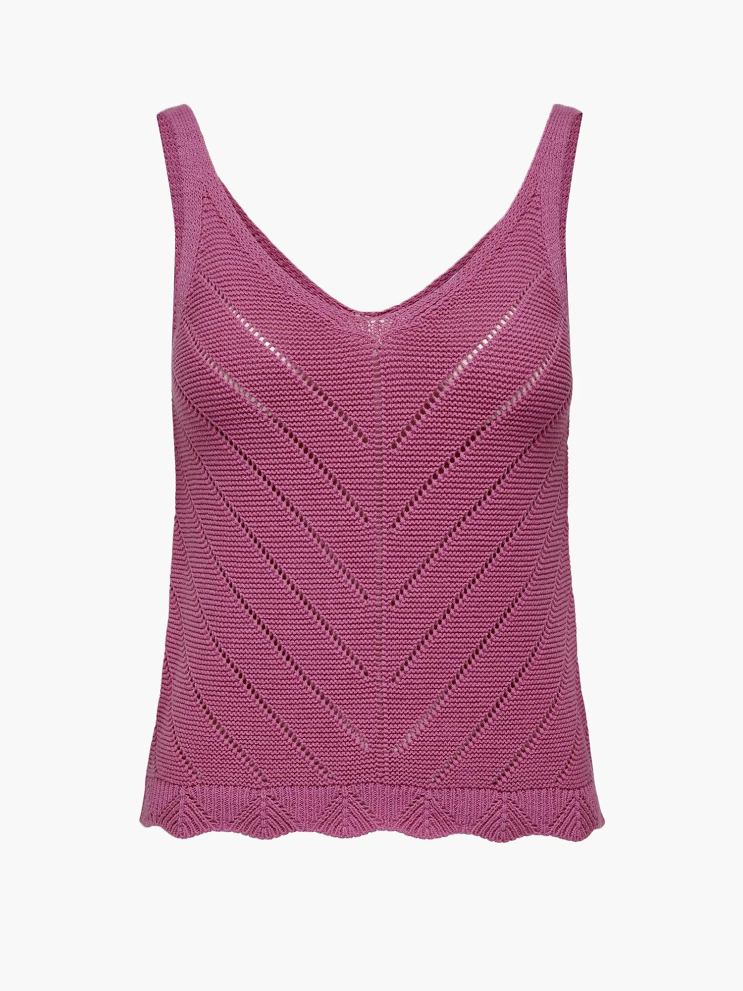 ONLY TOP ROSELIA LAVORATO A MAGLIA MAGENTA