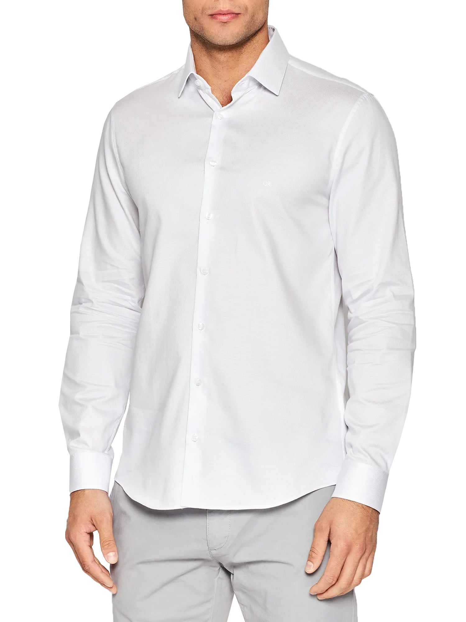 CALVIN KLEIN CAMICIA SLIM BIANCO