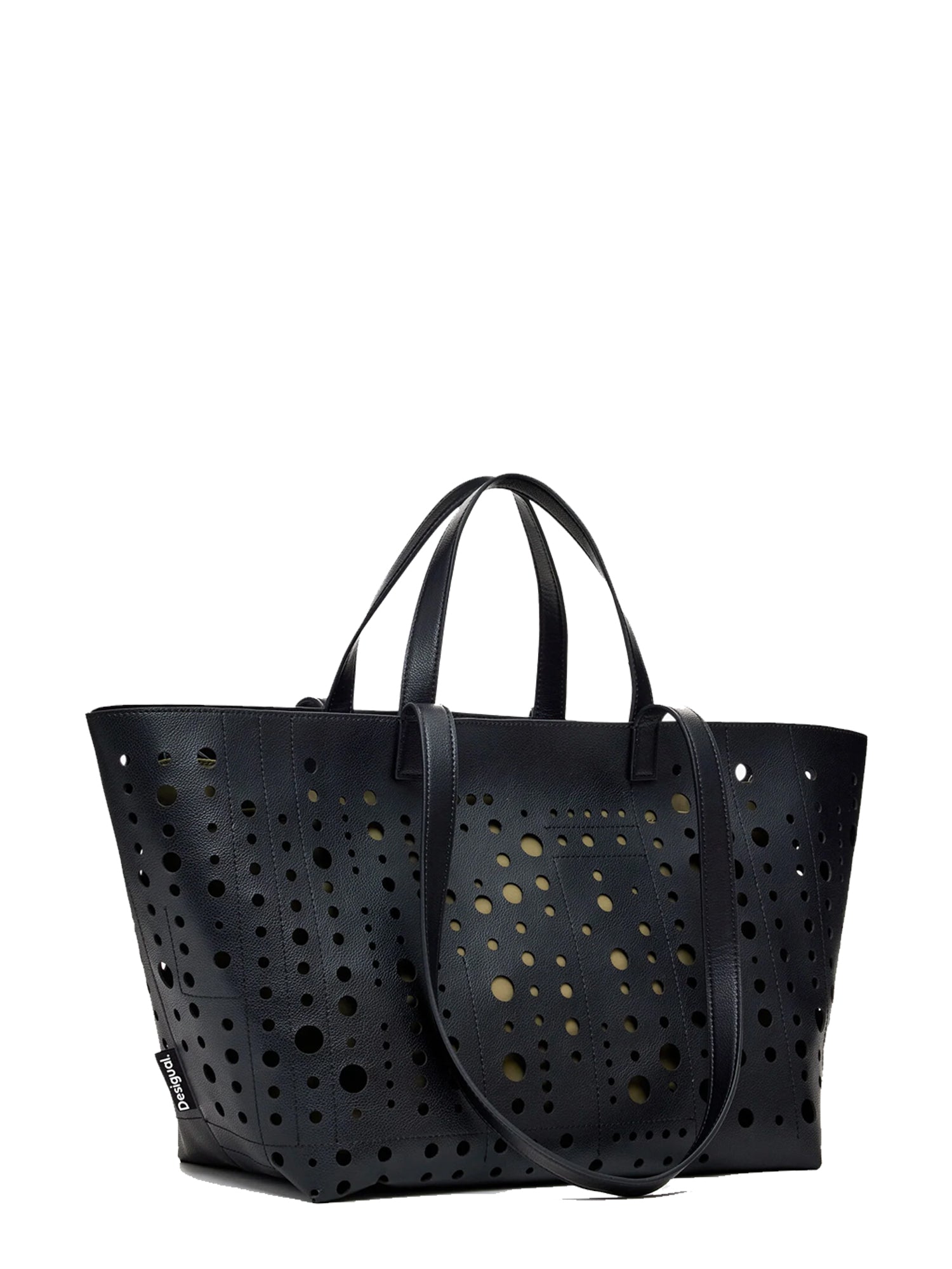 DESIGUAL BORSA SHOPPER A CERCHI NERO