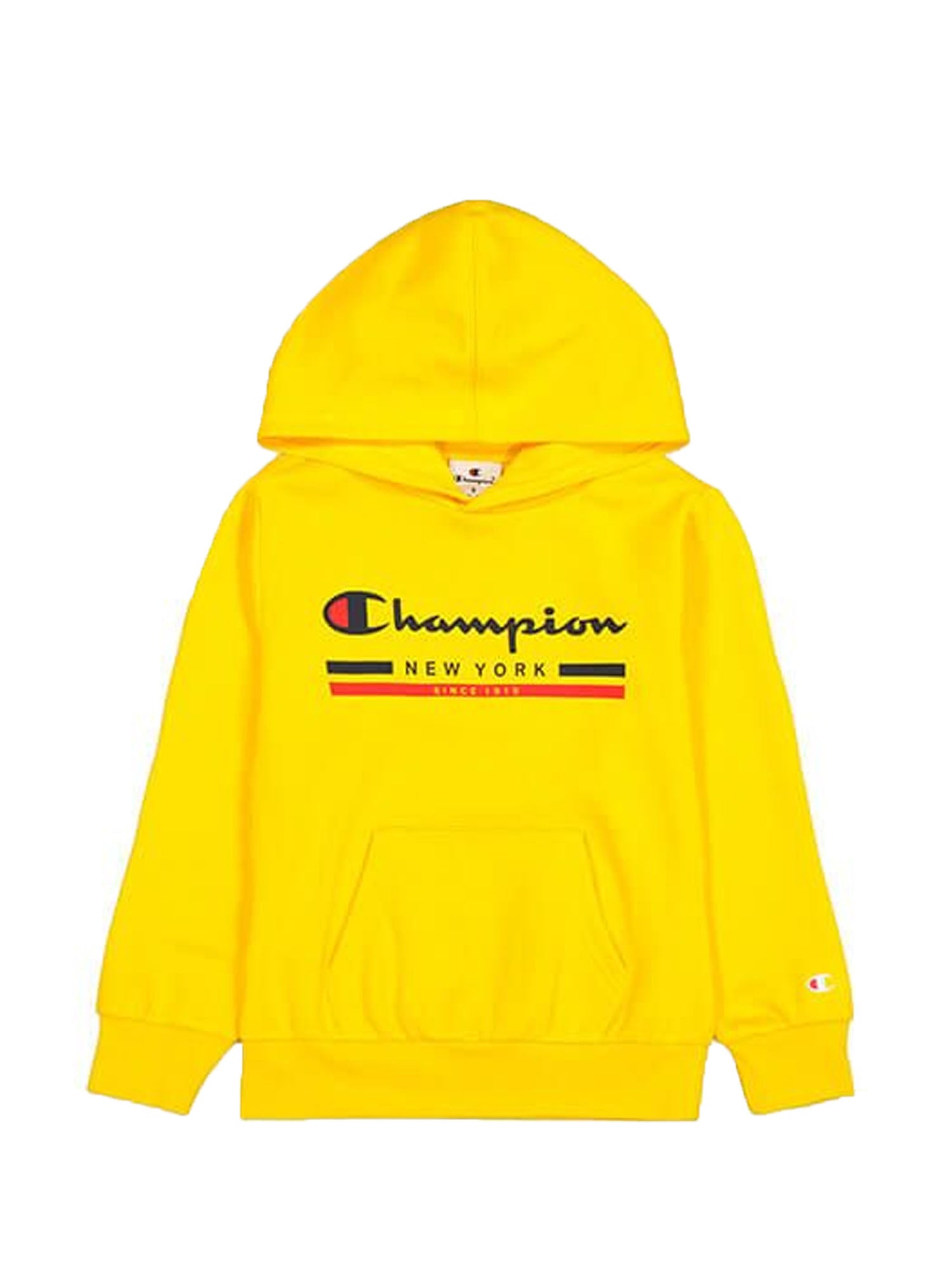 CHAMPION FELPA CON CAPPUCCIO GIALLO