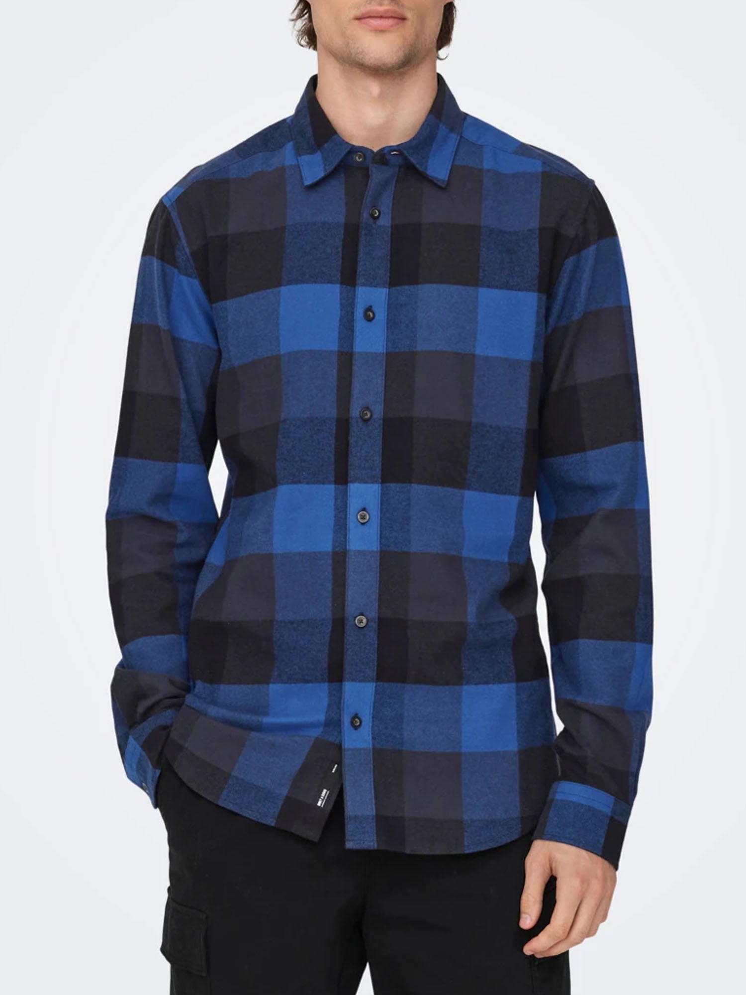 ONLY&SONS CAMICIA GUDMUND A QUADRI BLU