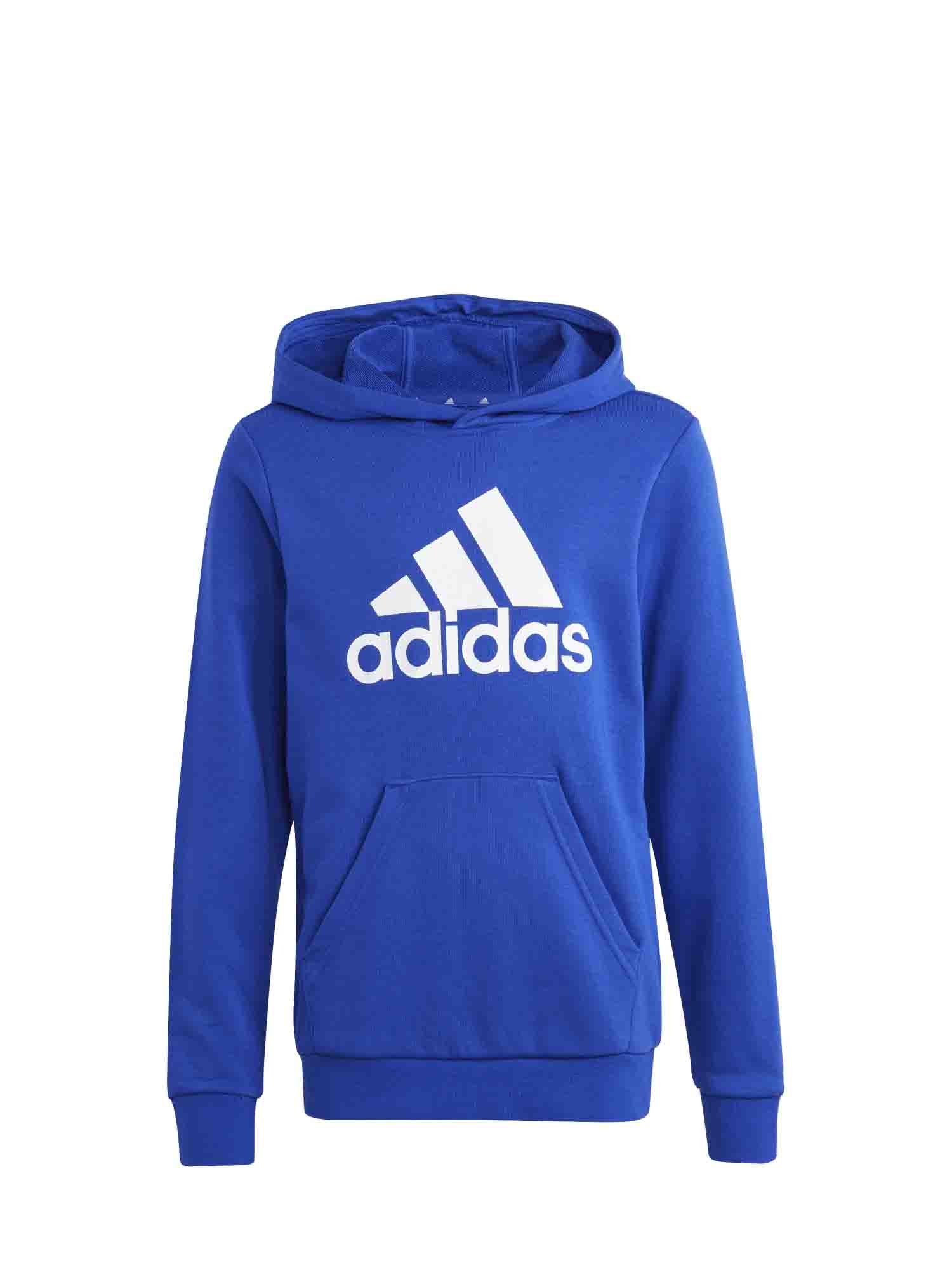 ADIDAS FELPA JUNIOR CON CAPPUCCIO BIG LOGO BLU