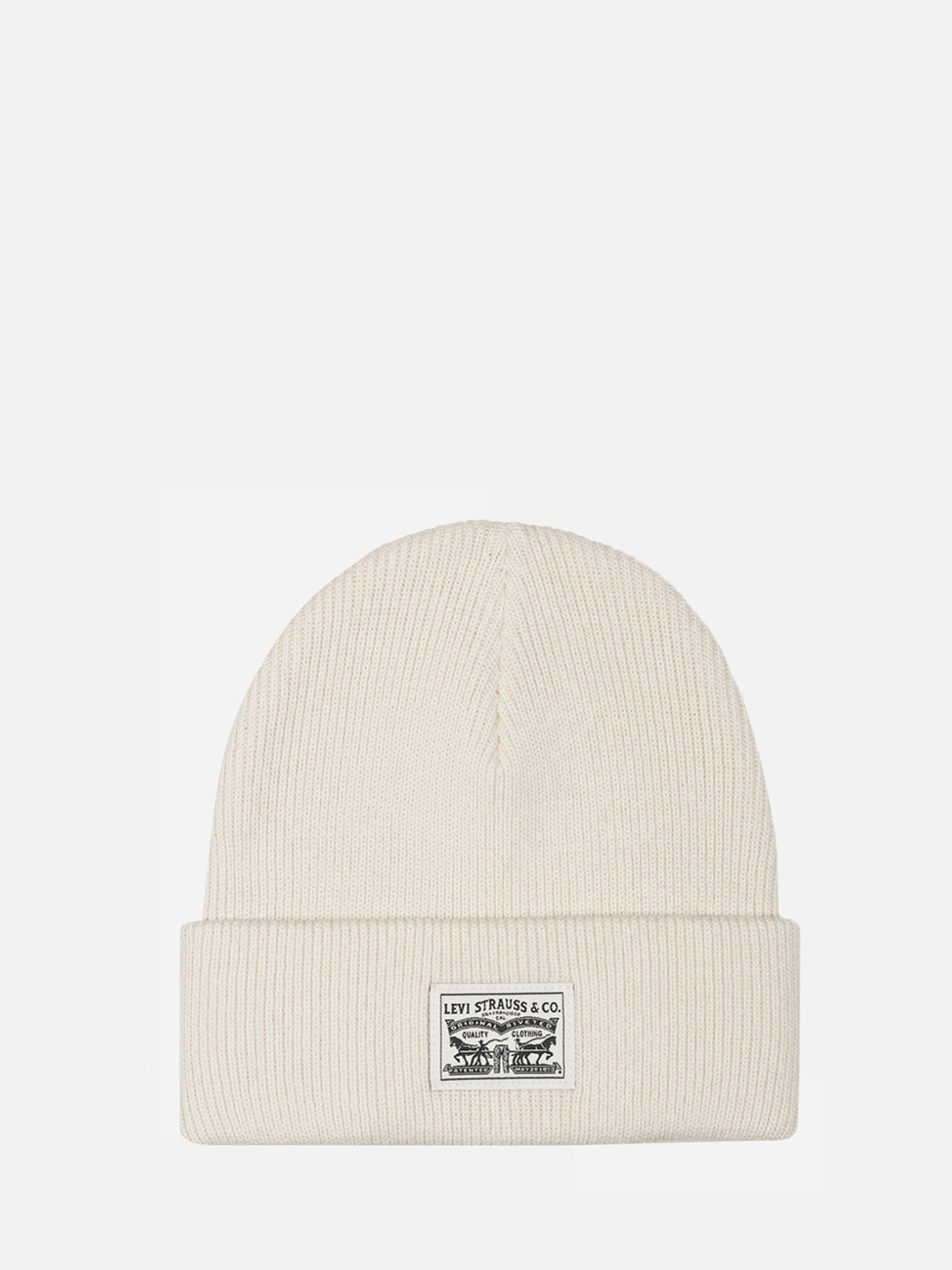 LEVI'S CAPPELLO BEANIE WOMEN'S BACKPATCH BIANCO PANNA